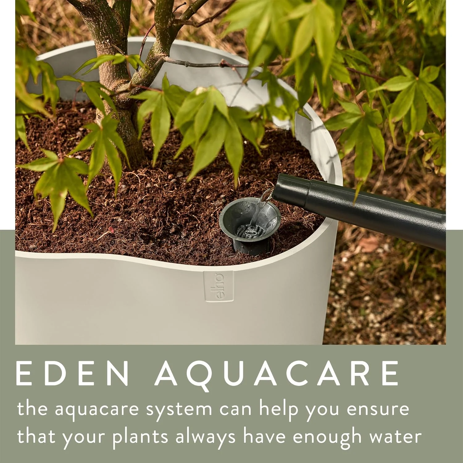 Eden Aquacare Medium 40cm Indoor / Outdoor Plant Pot - White Linen - Image 2