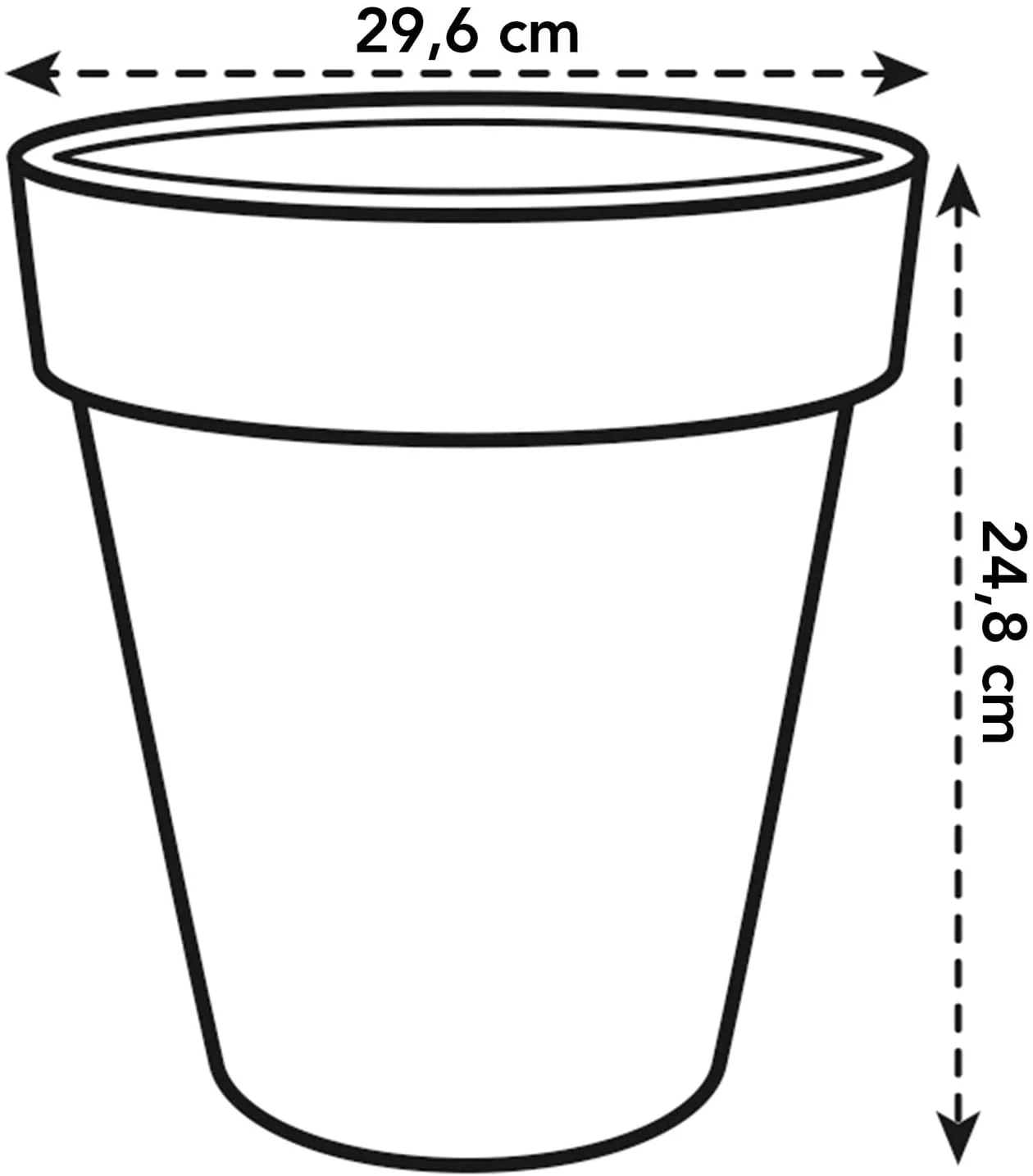 Elho Flower Pot Basics top Planter in Black - 30cm - Image 5