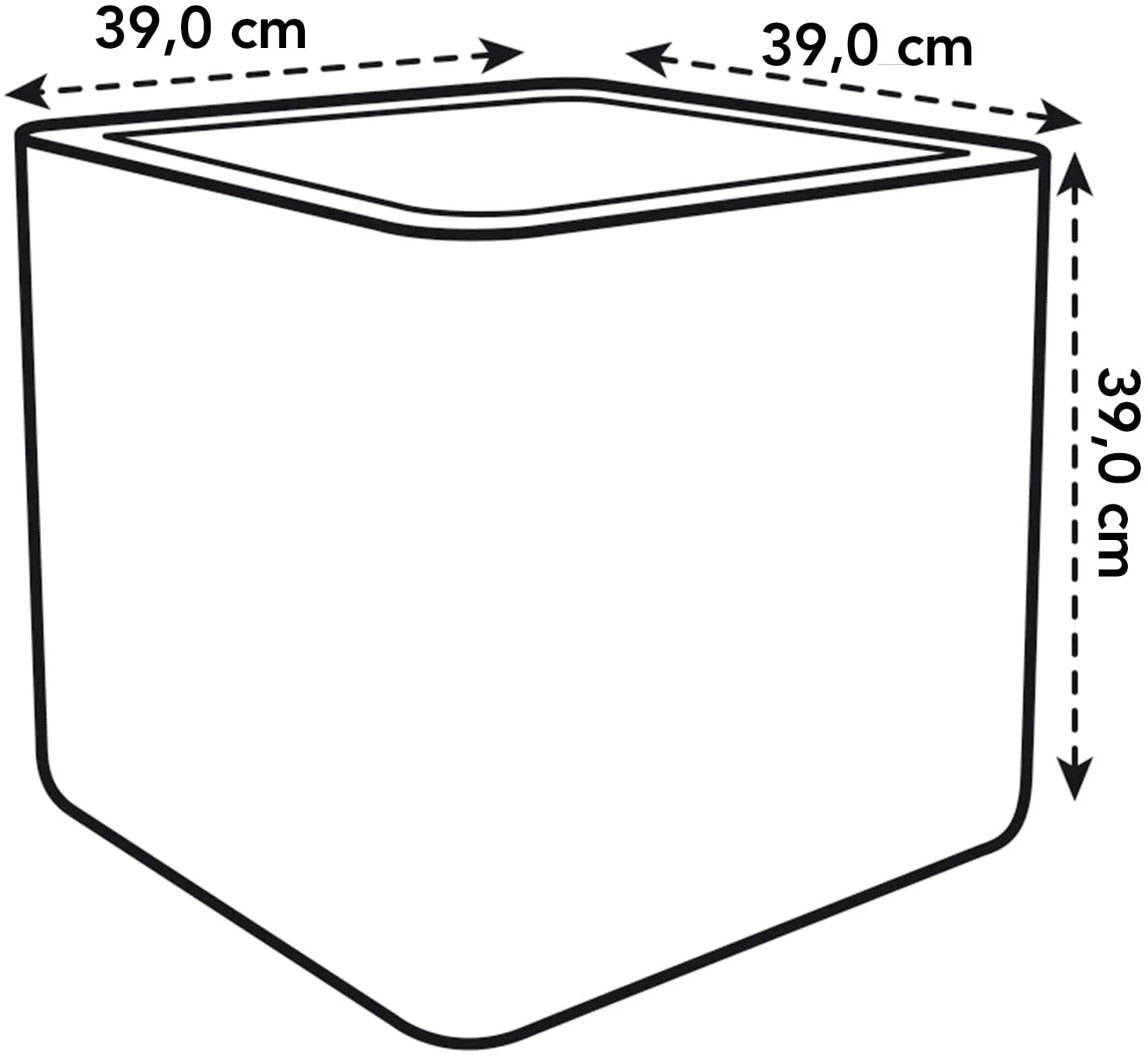 Pure Soft Brick Planter 40cm - Concrete Grey - Image 3