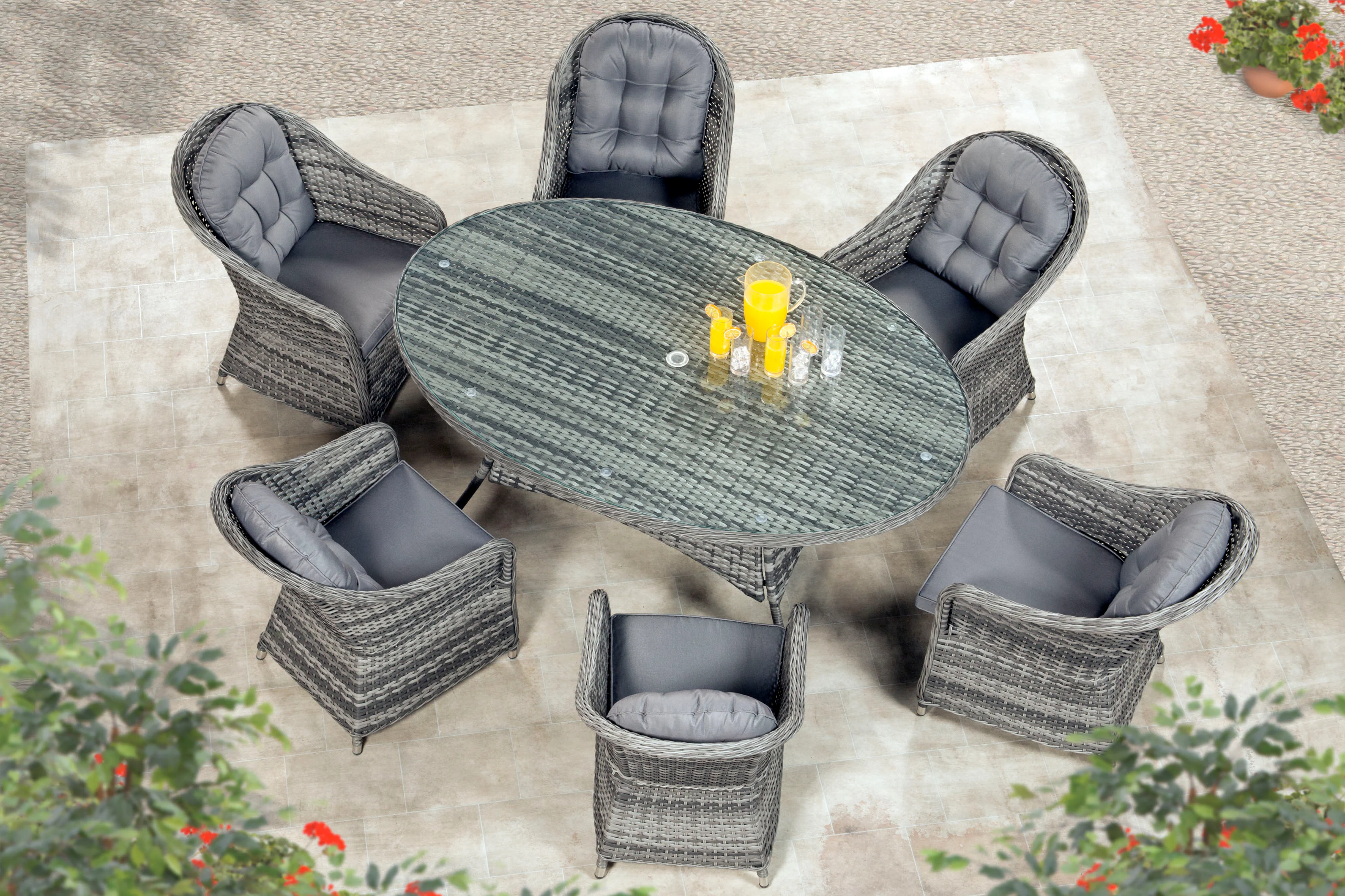 Florida 6 Seat Oval Dining Set - Image 2