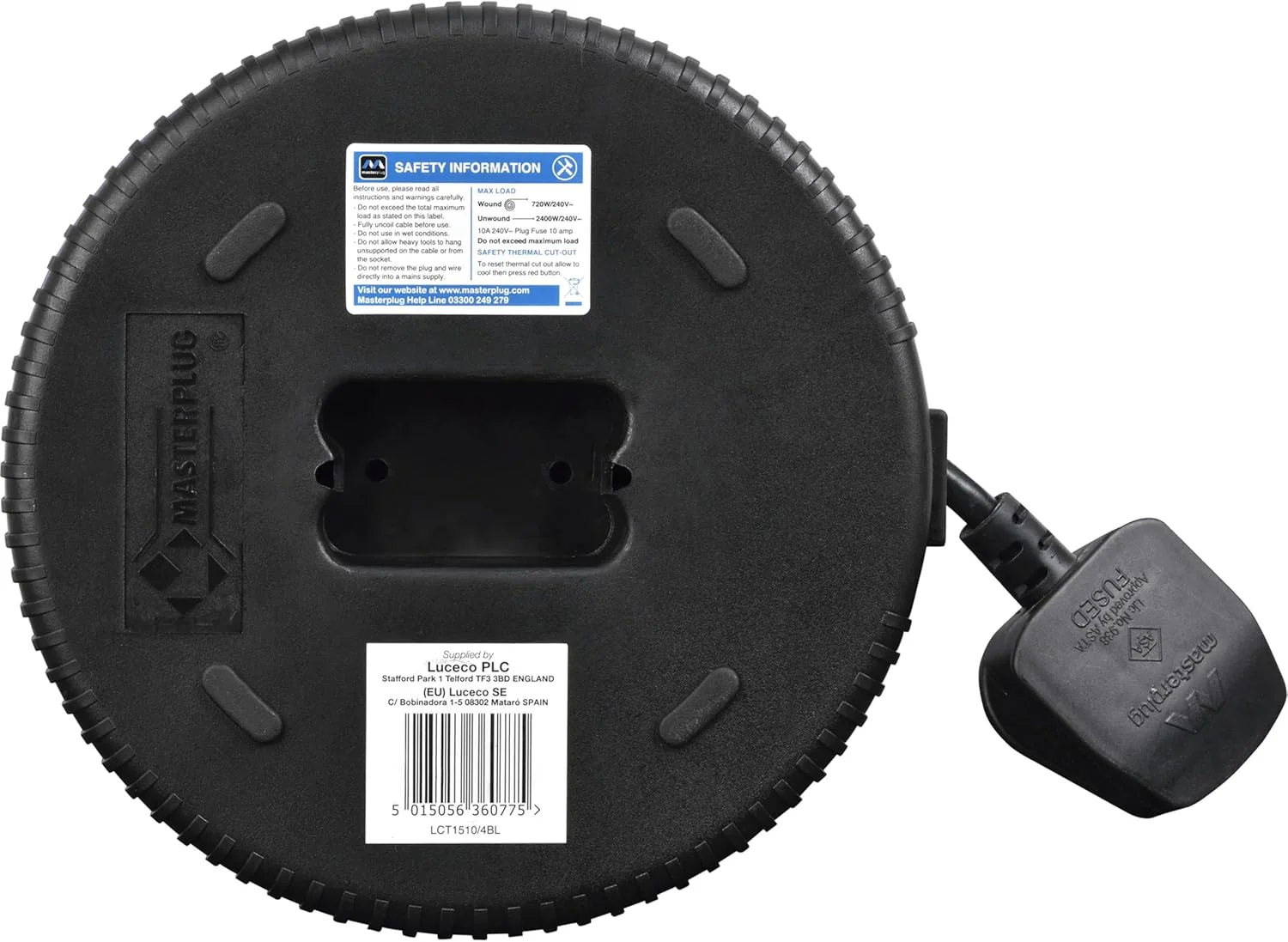 Four Socket Cassette Cable Reel 15 Metres - Blue - Image 5