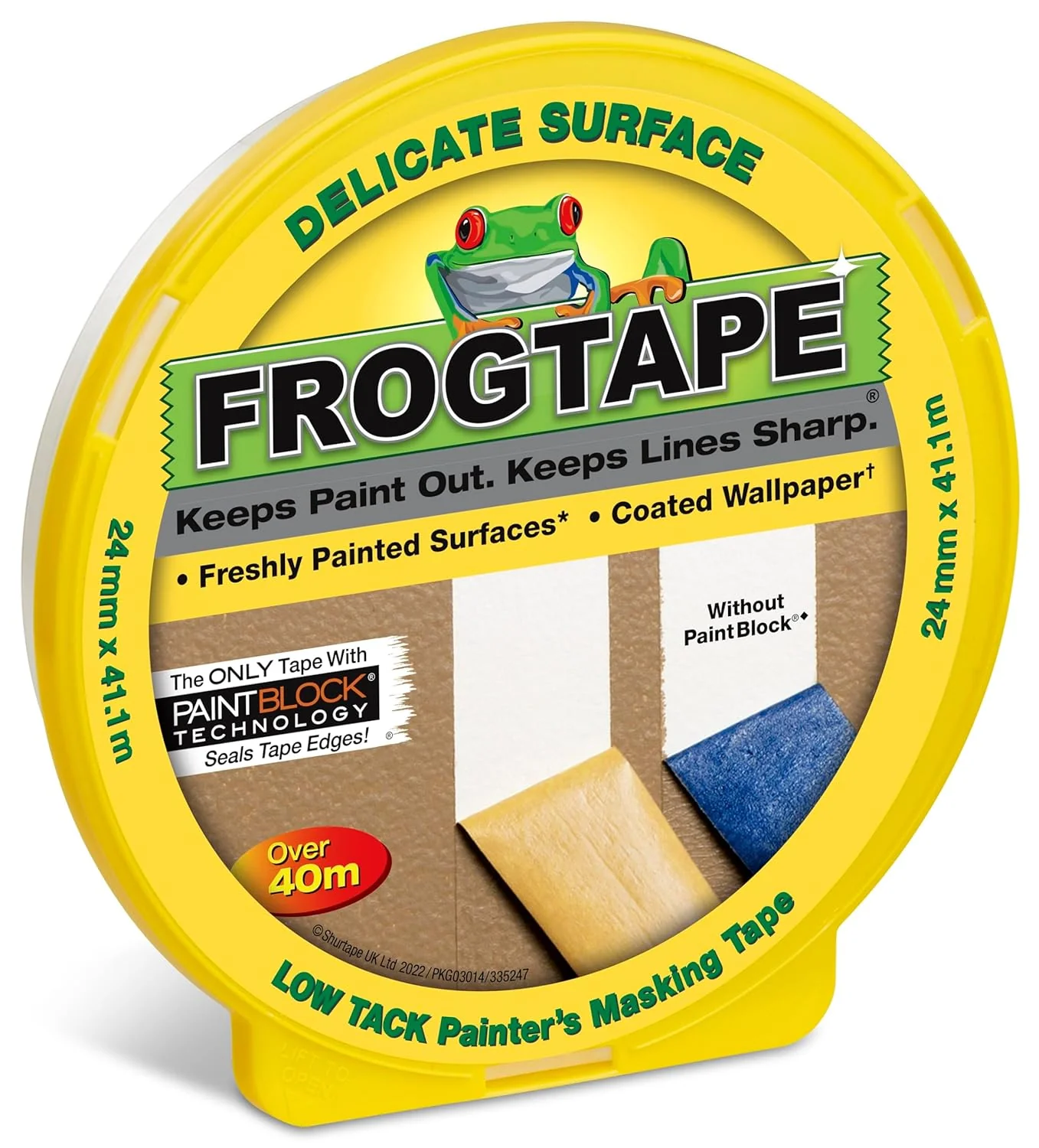 Frog Tape Yellow Delicate Surface Painters Masking Tape 24mm x 41.1m - Image 2
