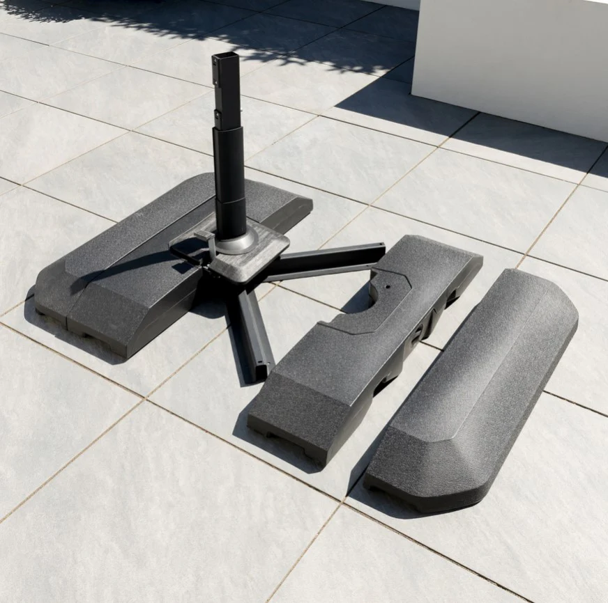 One Box Parasol 3m Round Led Cantilever With Water Filled Base - Grey - Image 3