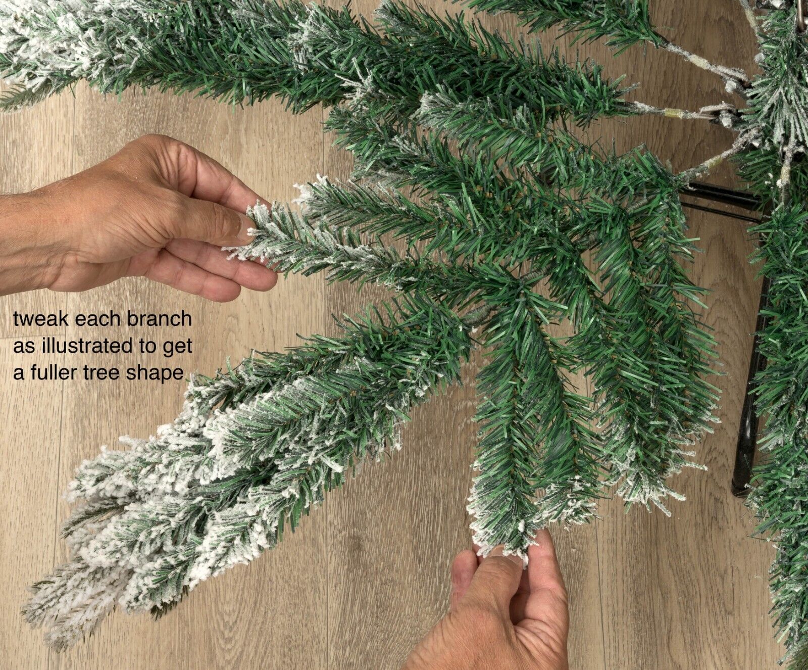 Lapland Fir Snow Flocked Christmas Tree - 6ft/180cm - Image 6
