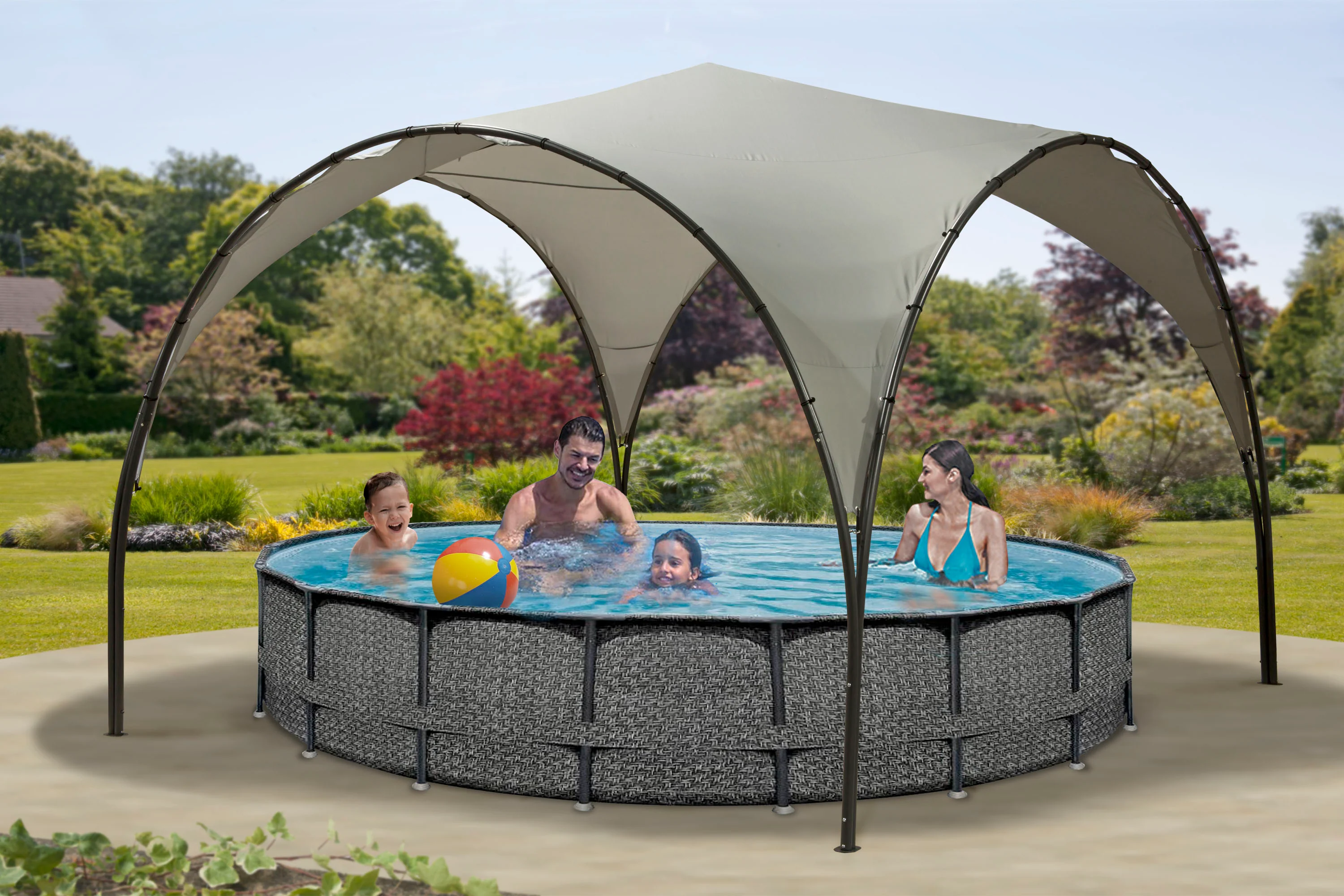 Monaco Heavy Duty 3.8 x 3.8m Dome Steel Gazebo - Image 2