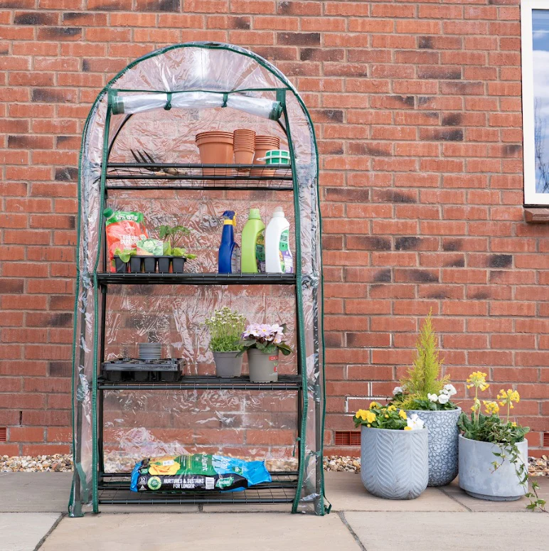 4 Tier Wide Arc Grow House with Clear Cover - 160x80x45cm
