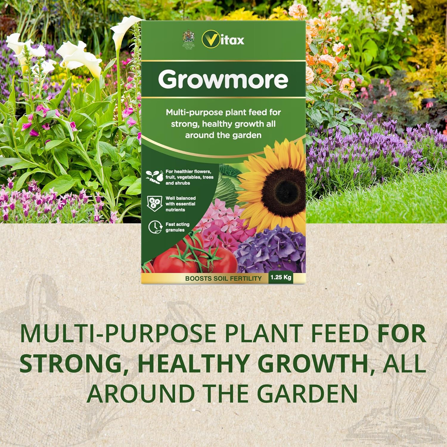 Growmore General Purpose Fertiliser - 1.25Kg - Image 3