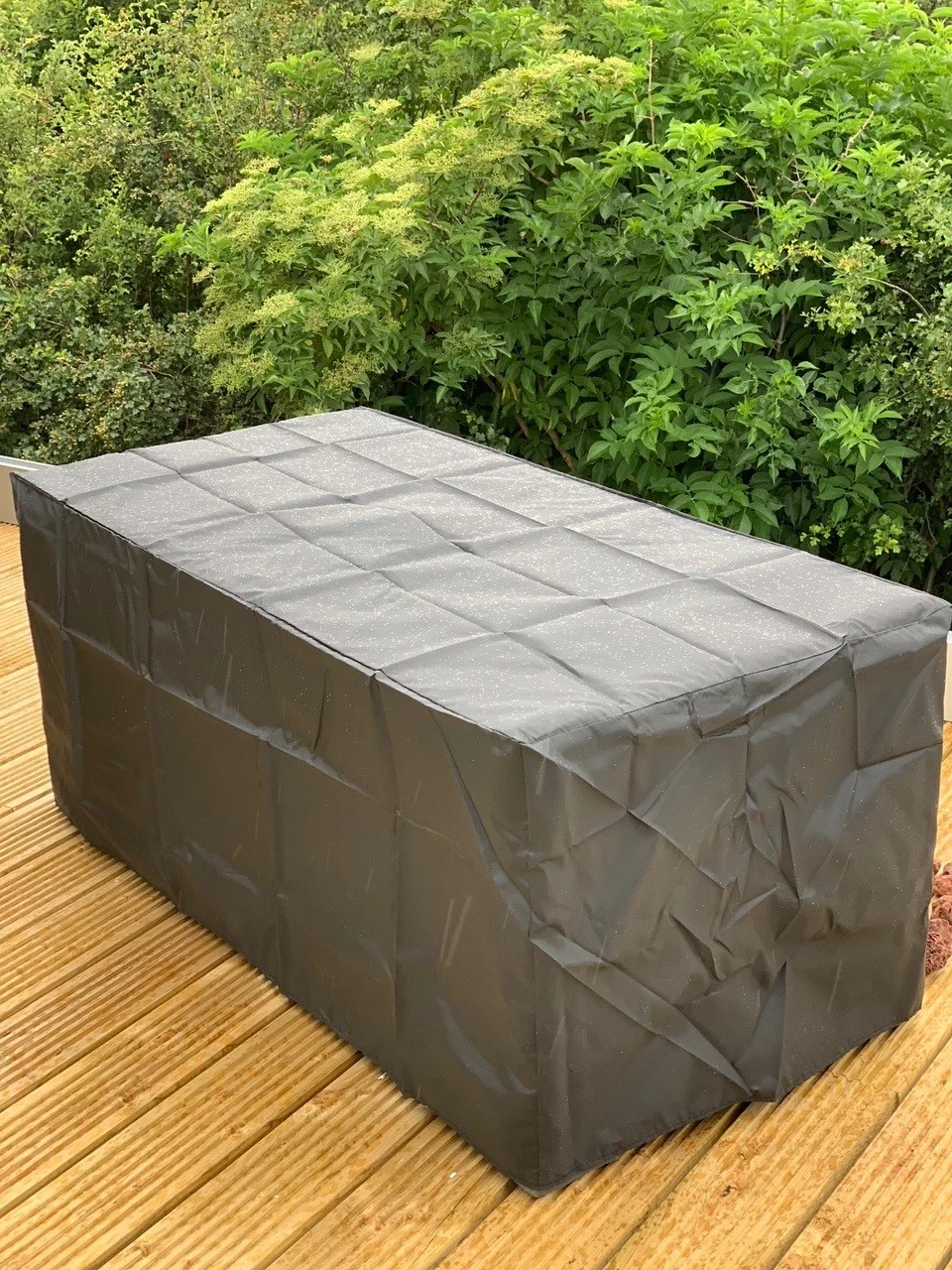 106cm Rectangular Modern Fire Pit Table Concrete with Cover - Image 7
