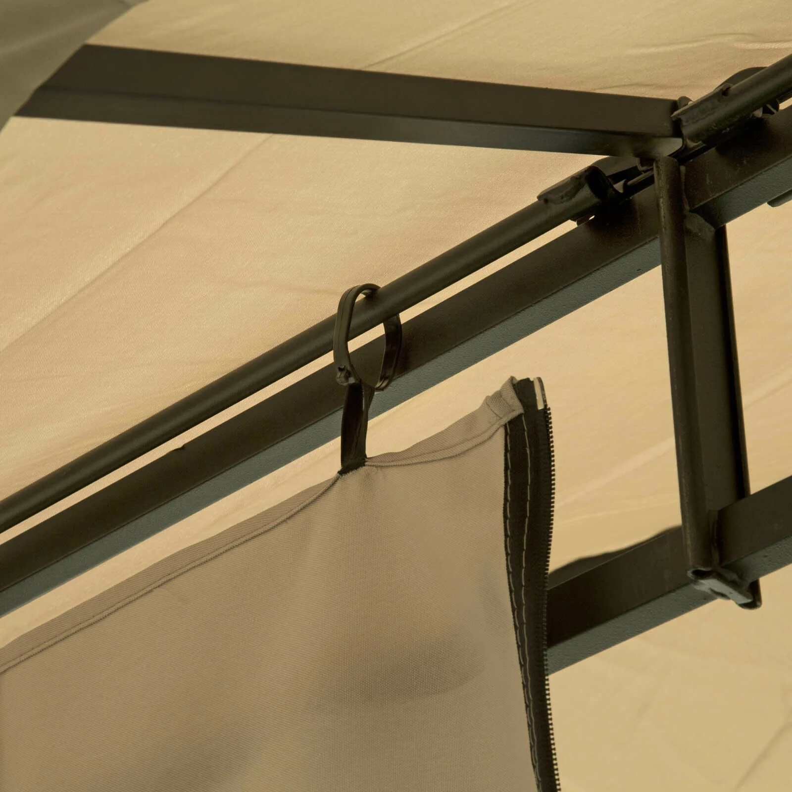 Tandil 3m x 3m Gazebo Marquee with Full Side Curtains - Ecru - Image 6