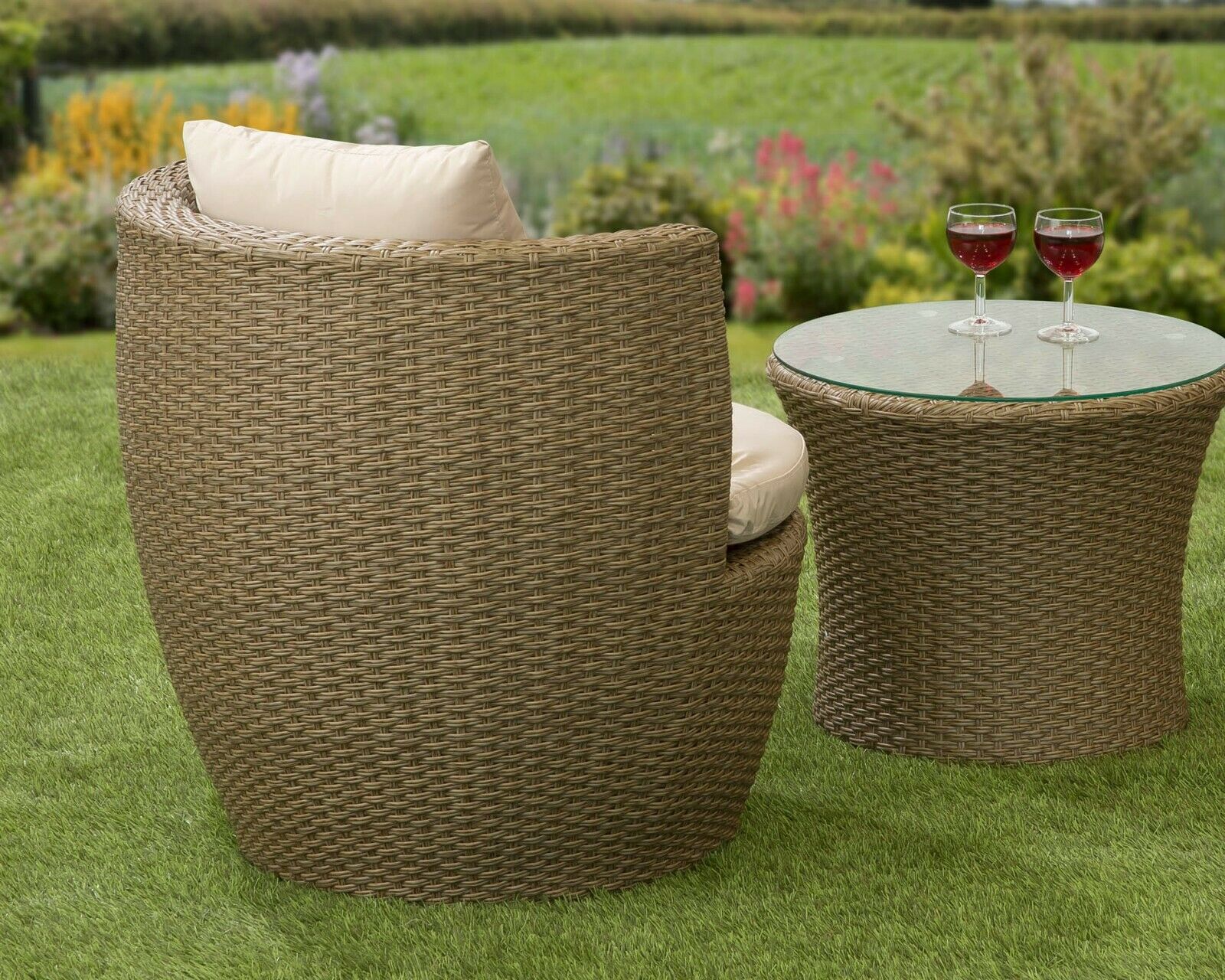 Canberra Bottle Bistro Set - Brown/Natural - Image 3