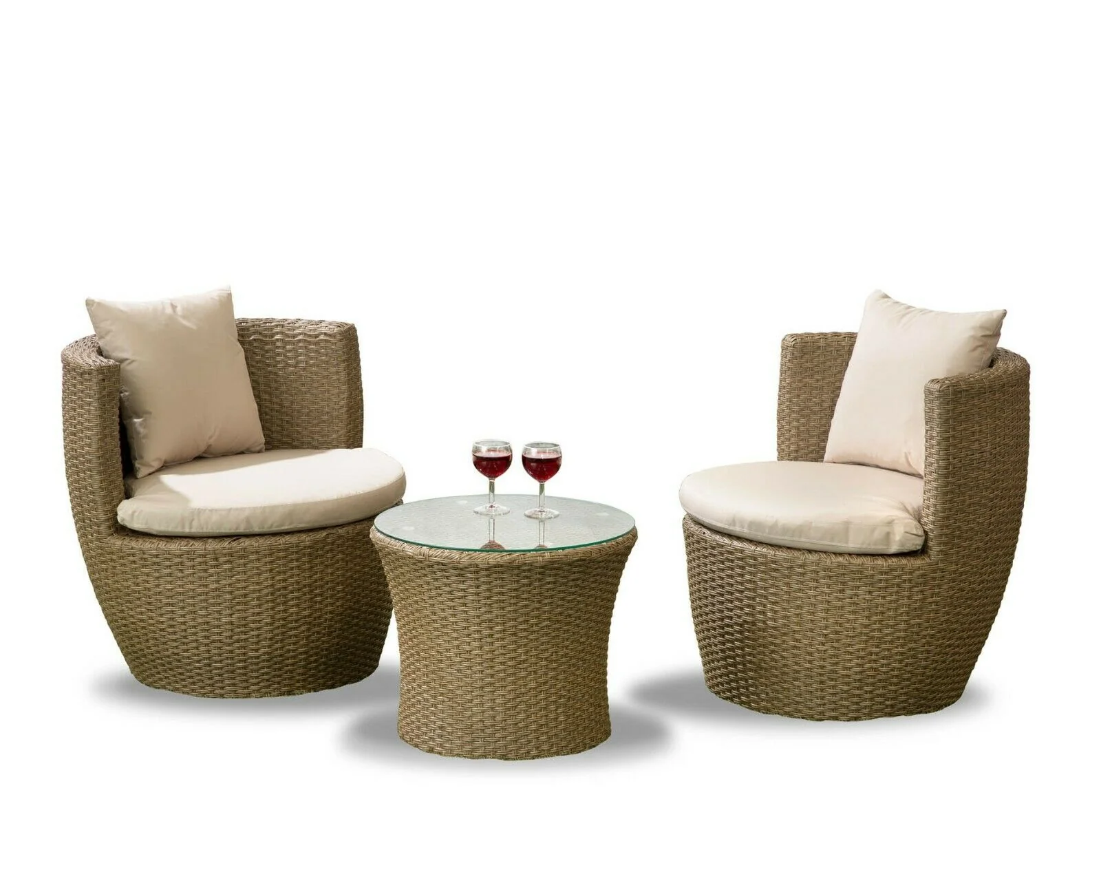 Canberra Bottle Bistro Set - Brown/Natural - Image 5