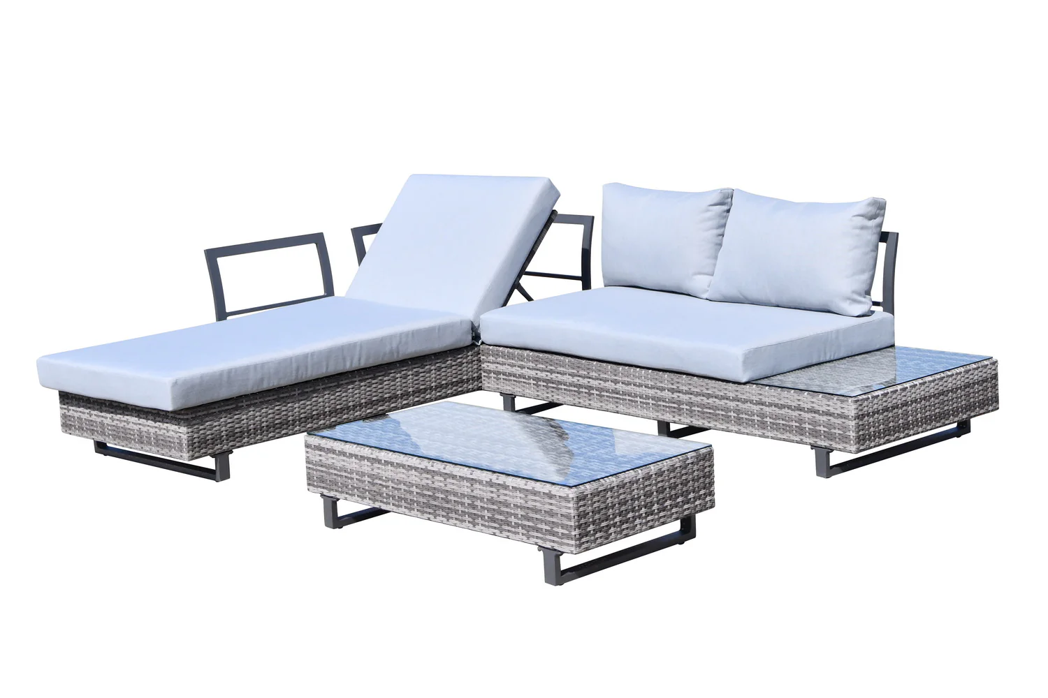 St Lucia Corner Sofa Sun Lounger Rattan Set - Image 7