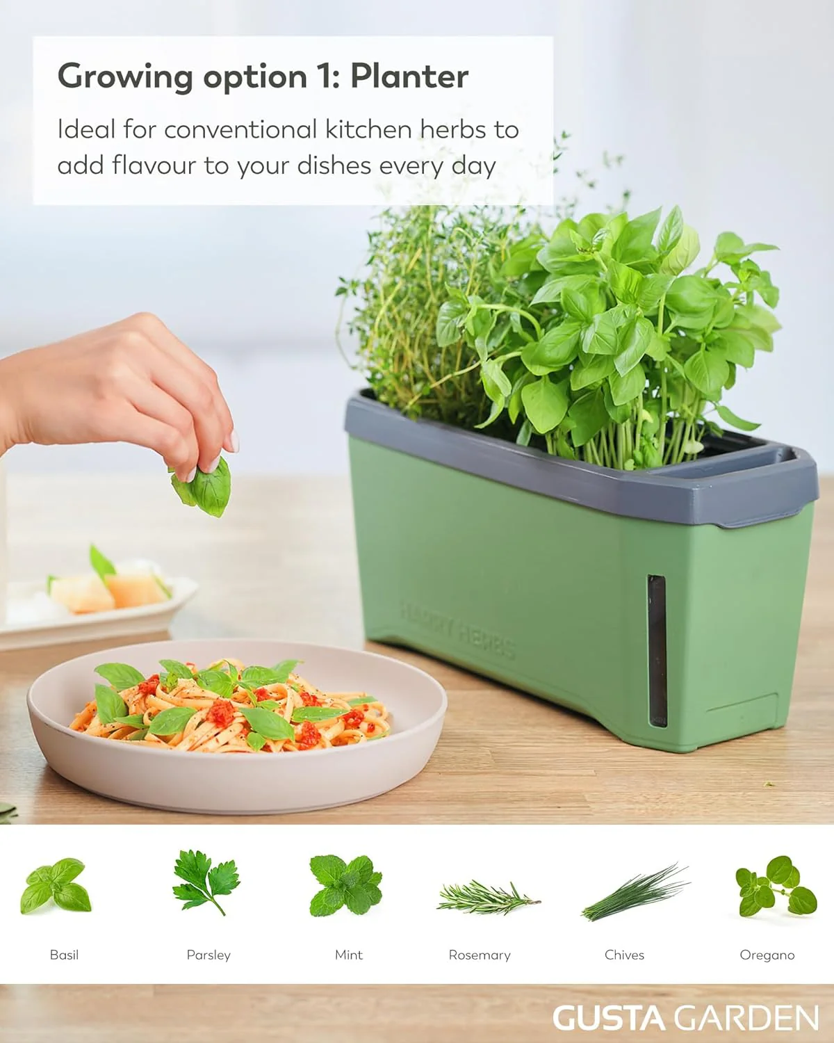Harry Herbs 4-in-1 Herb Pot - Dark Green - Image 4