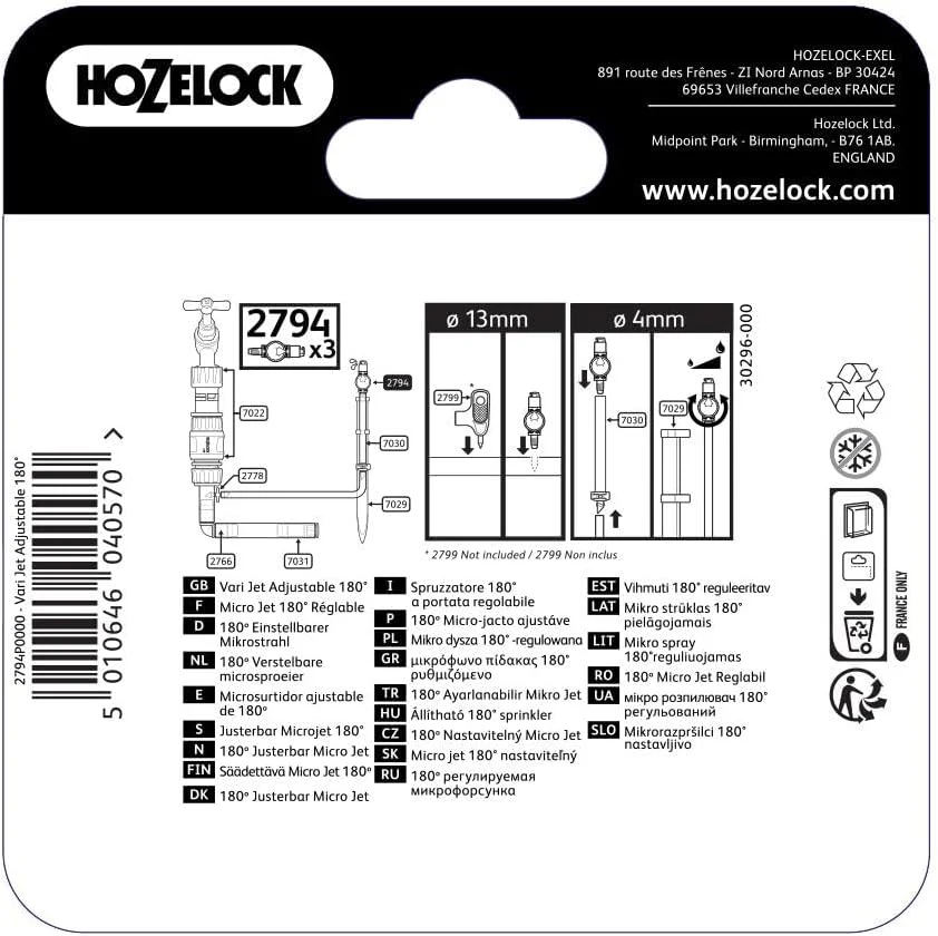 Hozelock 180 Degree Adjustable Micro Jet, Pack of 3 - Image 4