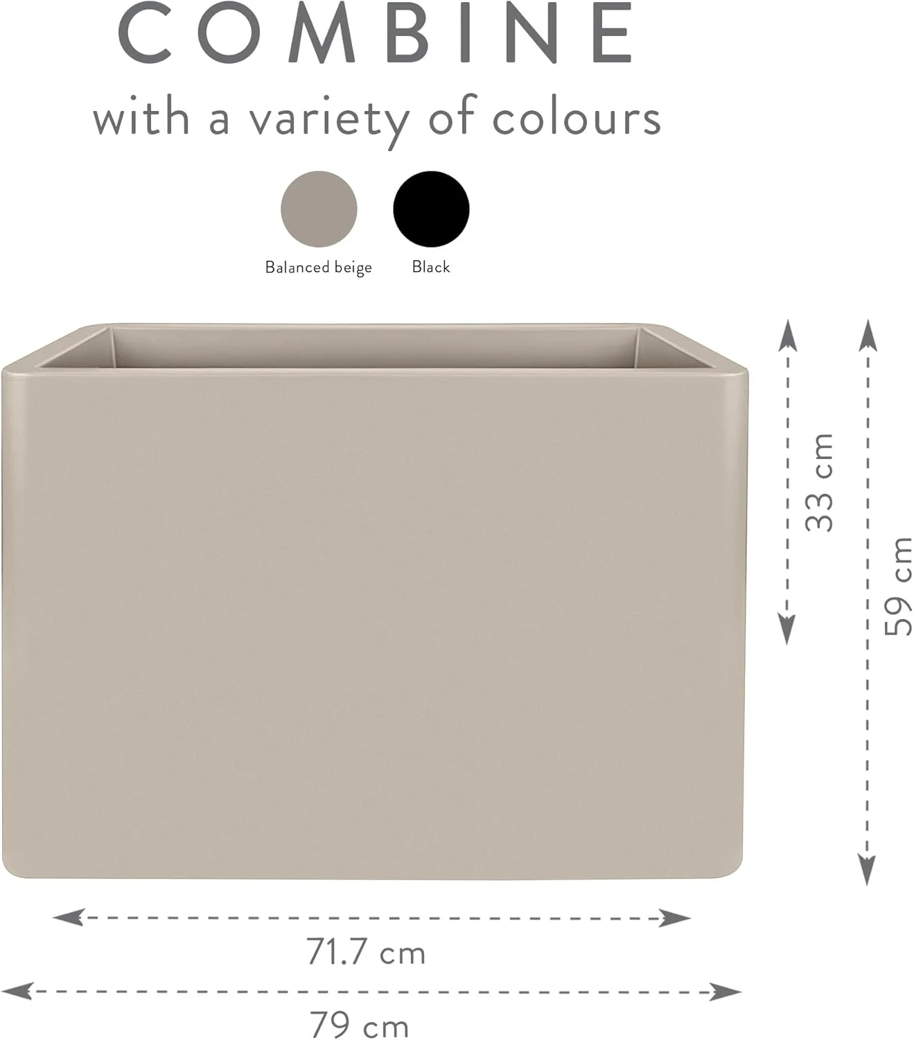 June Brick Divider 80cm Indoor / Outdoor Plant Pot - Balanced Beige - Image 6