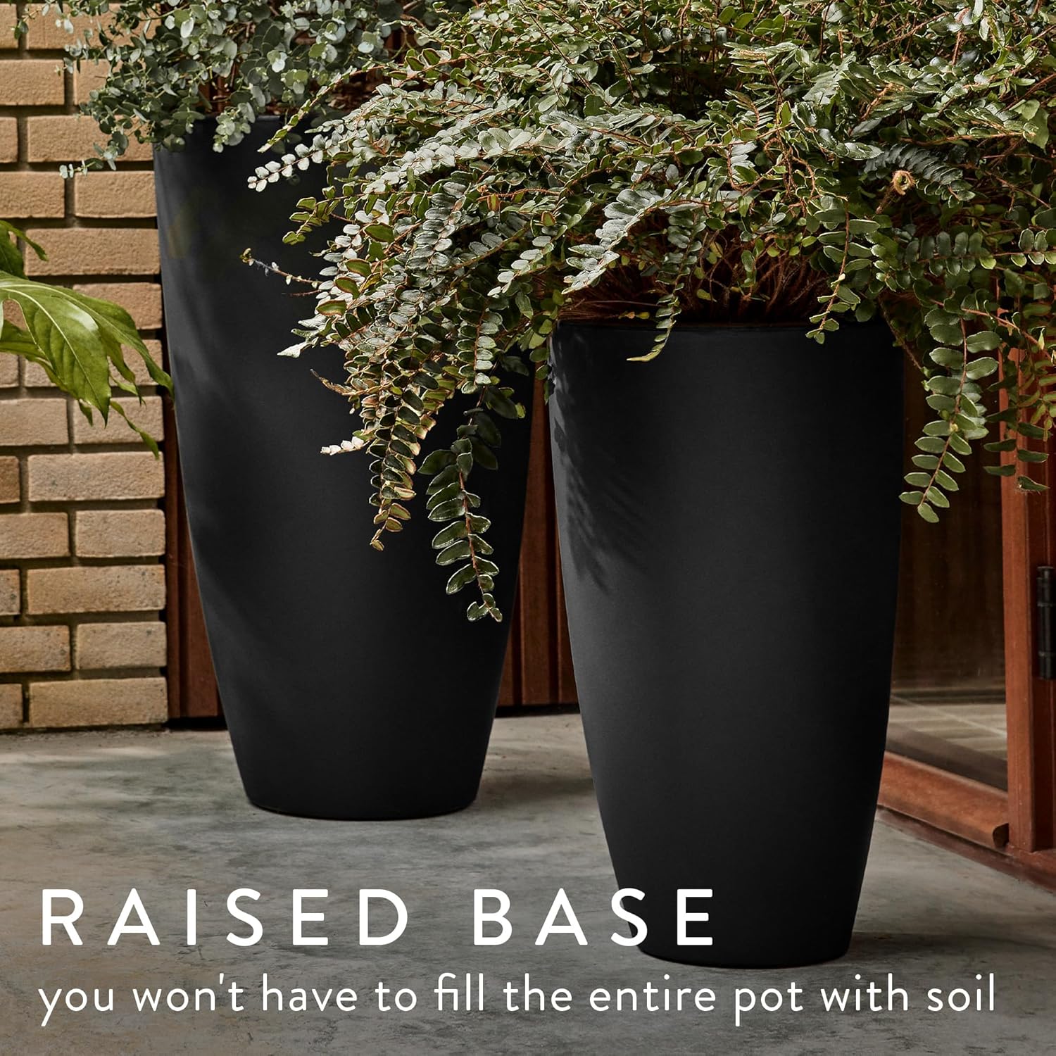 June Round High 40cm Indoor / Outdoor Plant Pot - Black - Image 3
