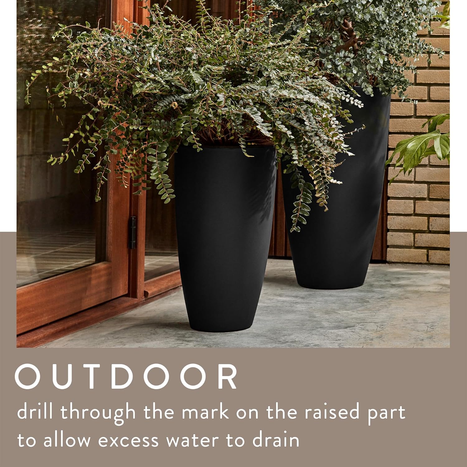 June Round High 40cm Indoor / Outdoor Plant Pot - Black - Image 5