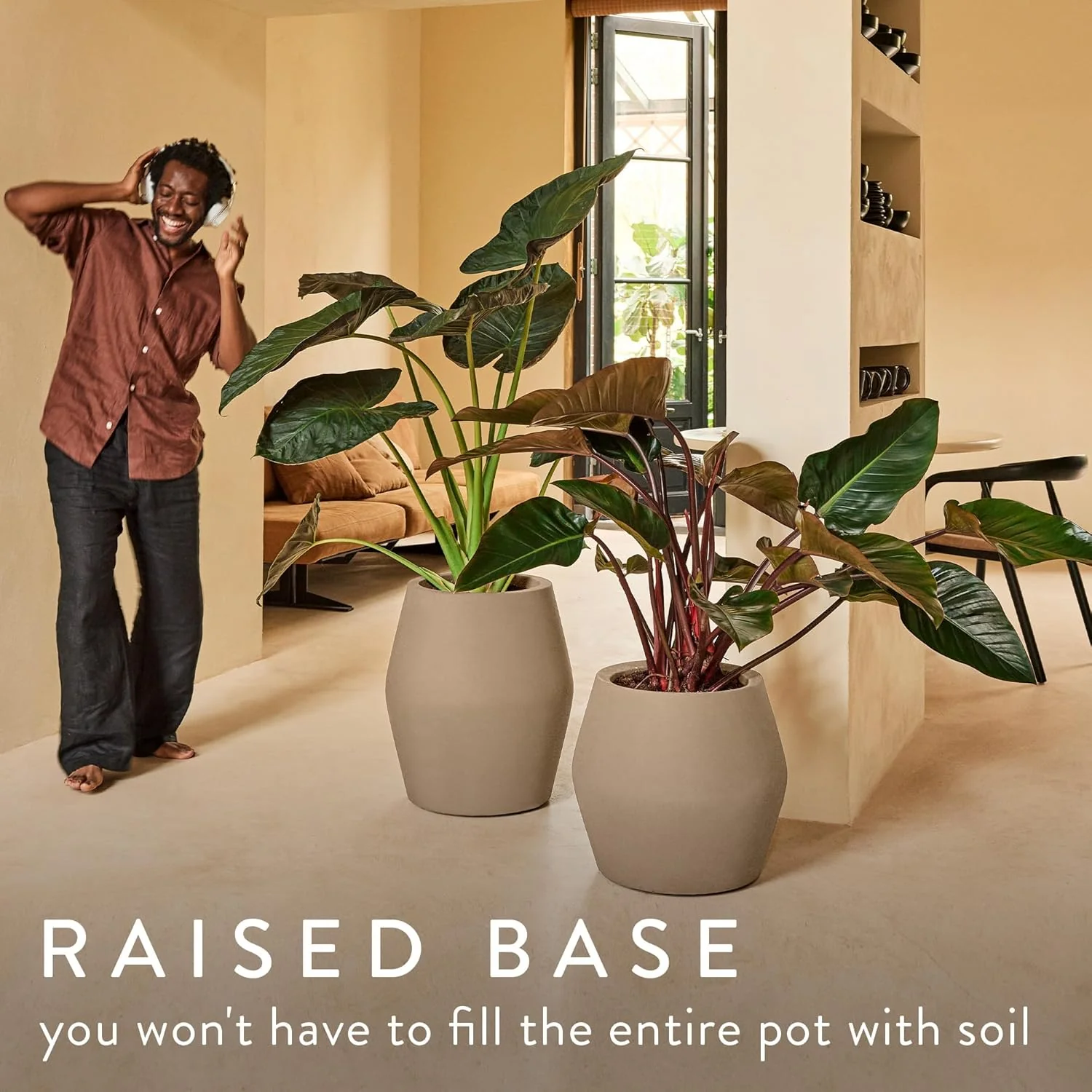 June Split 46cm High Indoor / Outdoor Pot - Balanced Beige - Image 3