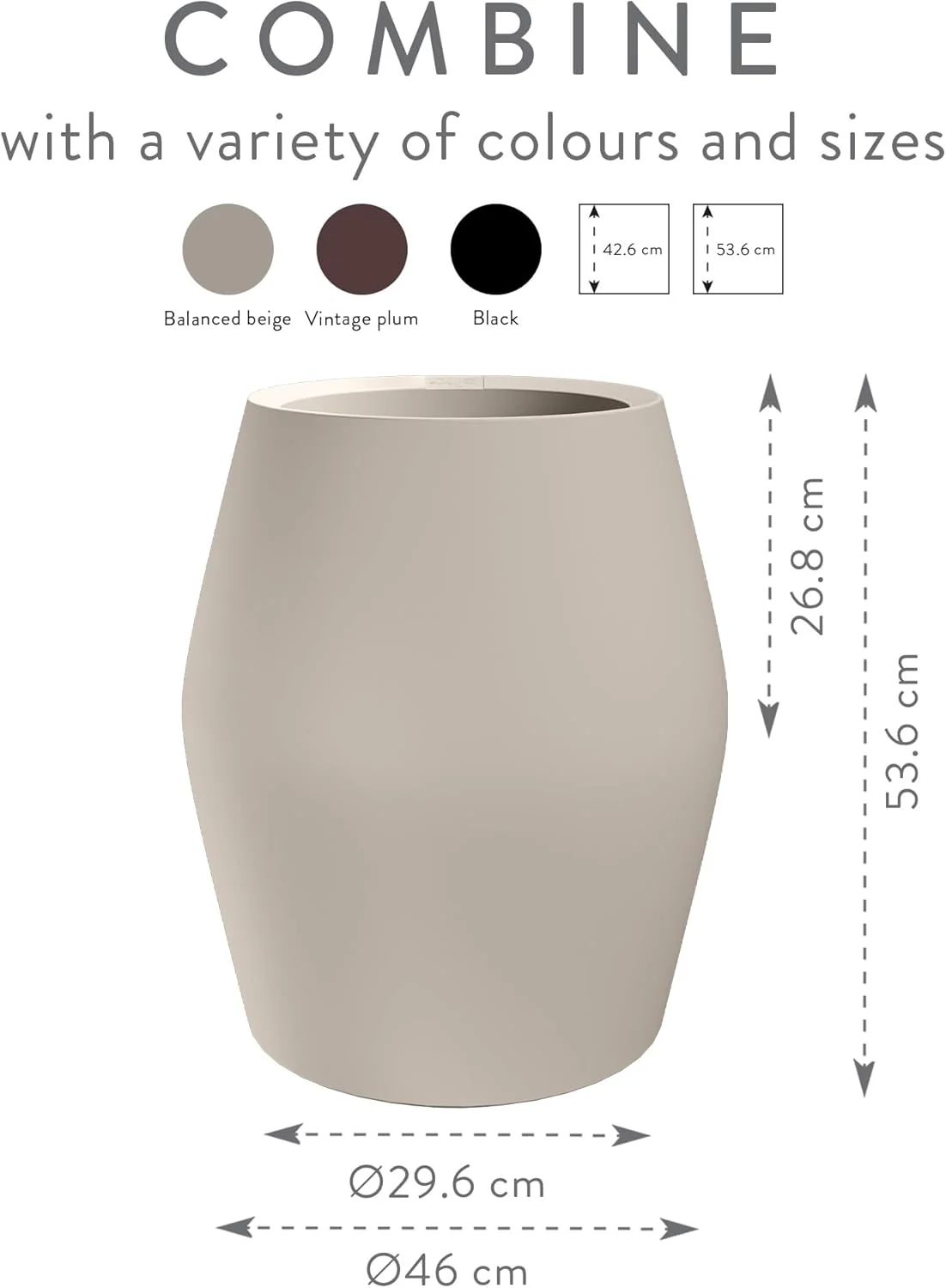 June Split 46cm High Indoor / Outdoor Pot - Balanced Beige - Image 6