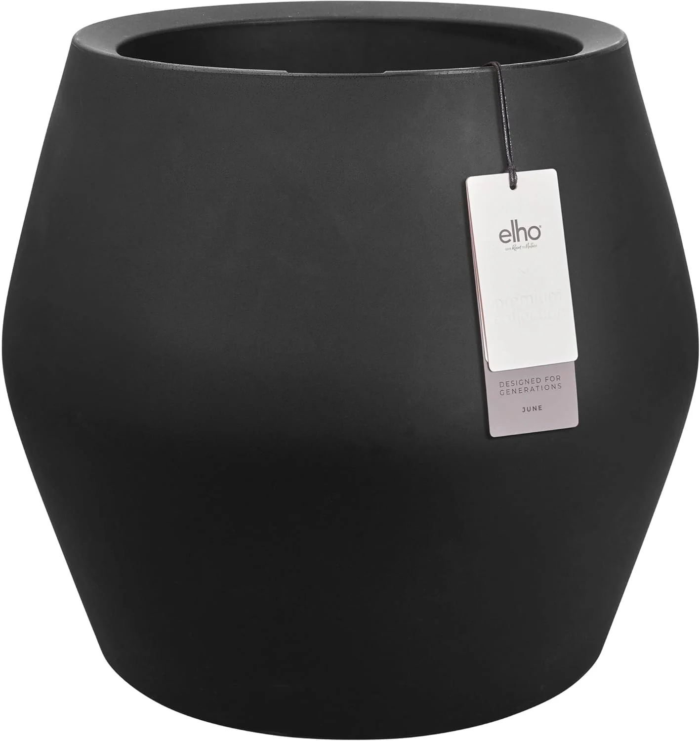 June Split 46cm Low Indoor / Outdoor Pot - Black