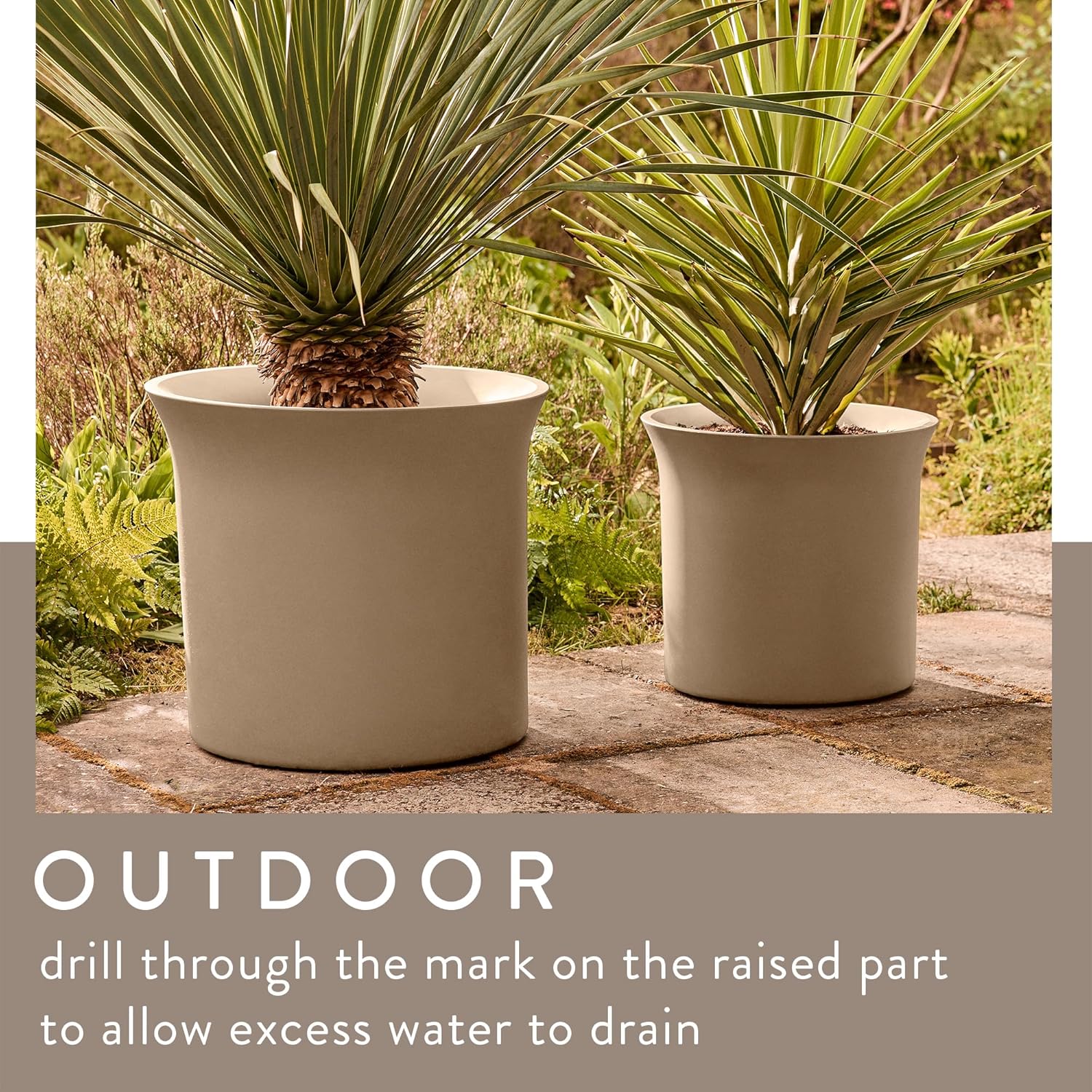 June Tulip 40cm Indoor / Outdoor Plant Pot - Balanced Beige - Image 5