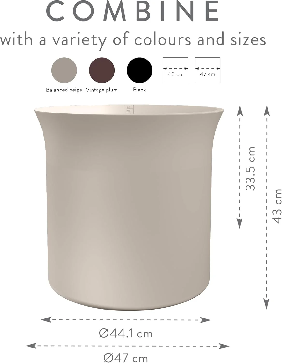 June Tulip 47cm Indoor / Outdoor Plant Pot - Balanced Beige - Image 6