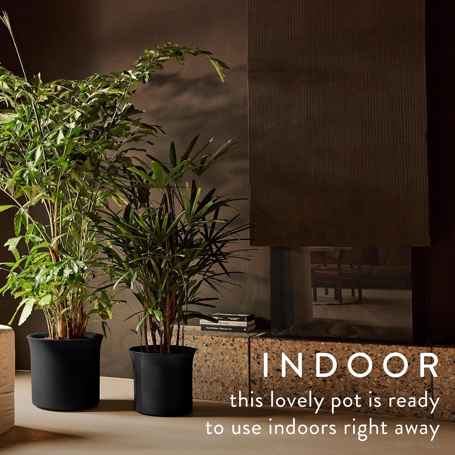 June Tulip 47cm Indoor / Outdoor Plant Pot - Black - Image 4