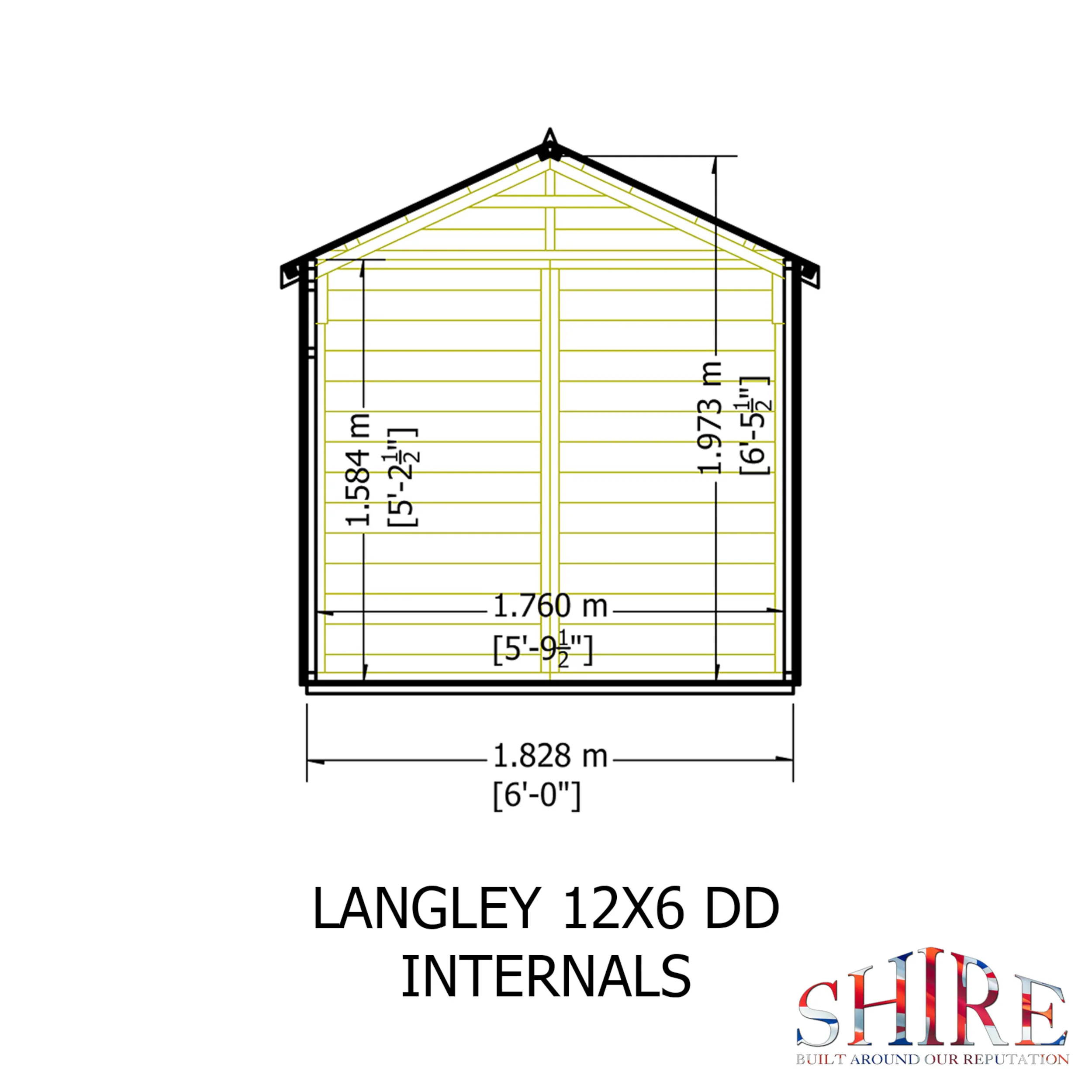 Langley 12 ft x 6 ft Shiplap Double Door Shed - Image 6