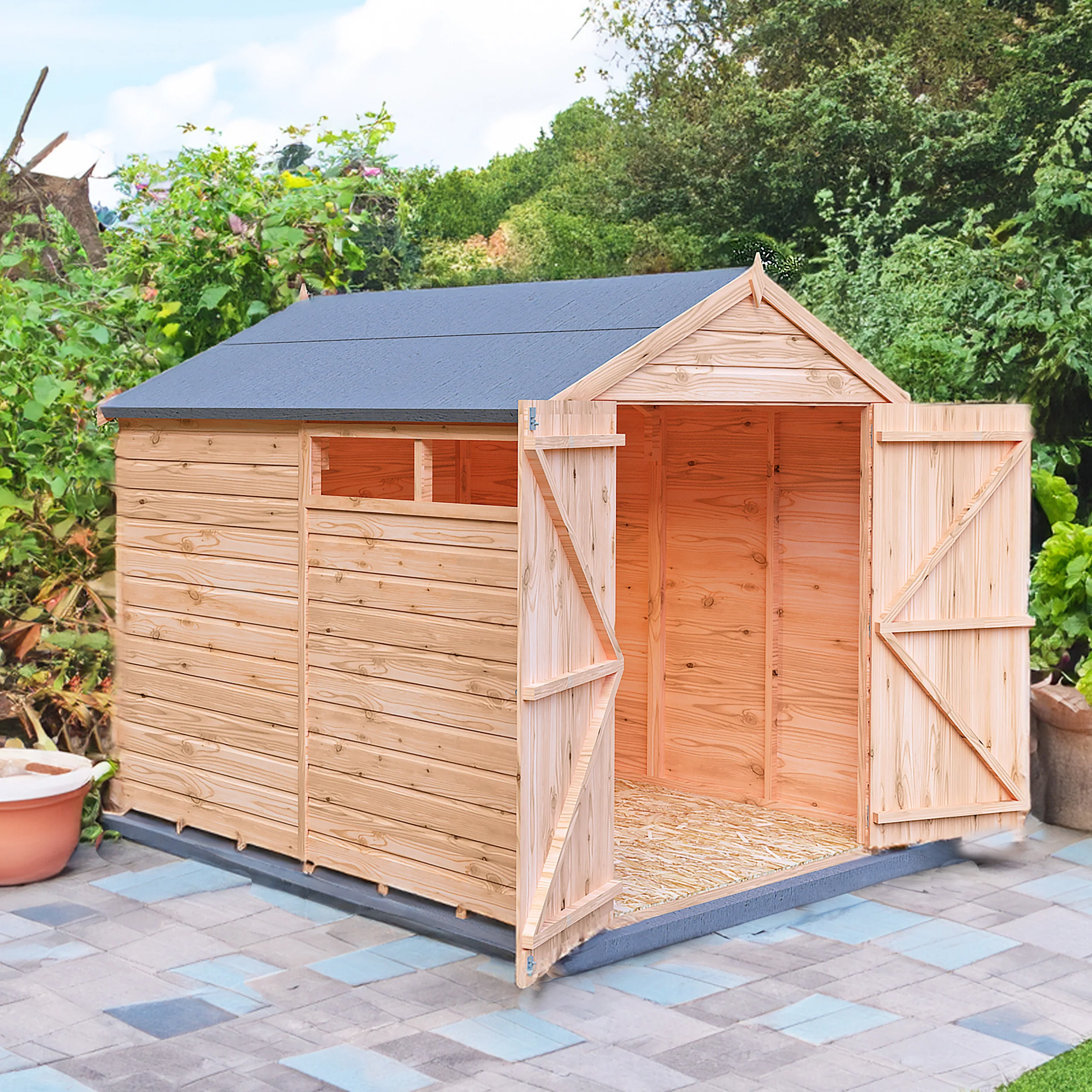 Langley 8 ft x 6 ft Shiplap Double Door Shed - Image 10