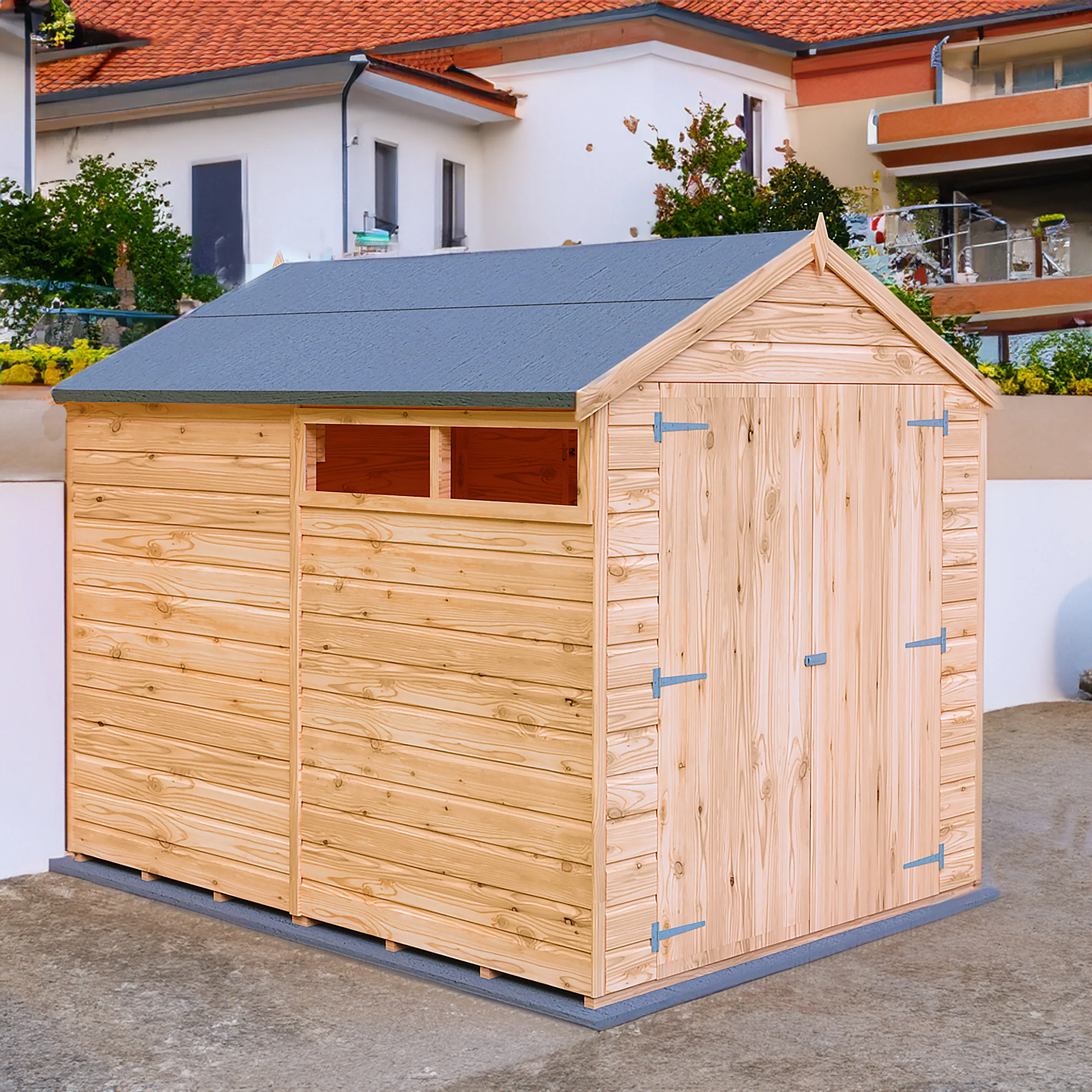 Langley 8 ft x 6 ft Shiplap Double Door Shed - Image 2