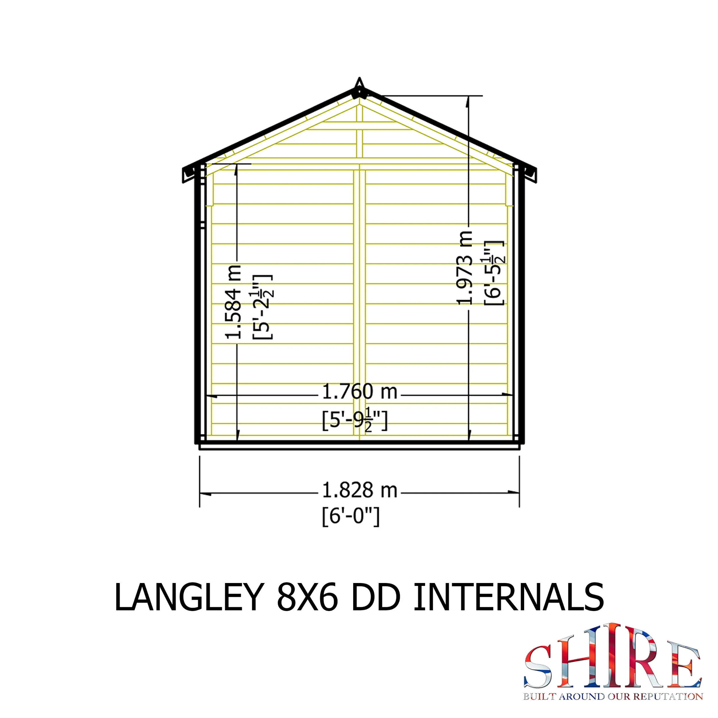 Langley 8 ft x 6 ft Shiplap Double Door Shed - Image 5