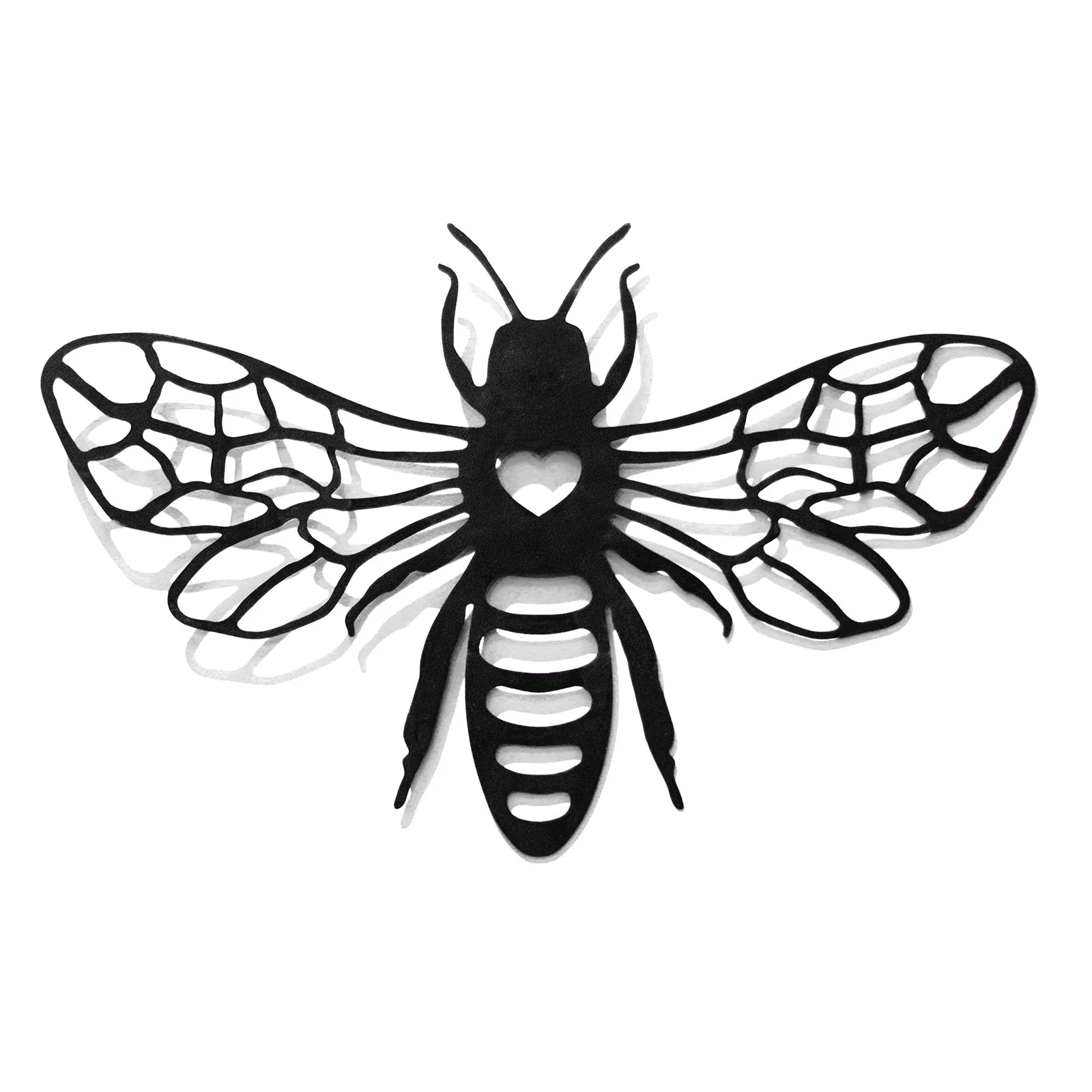 Large Black Metal Honeybee Silhouette Wall Art