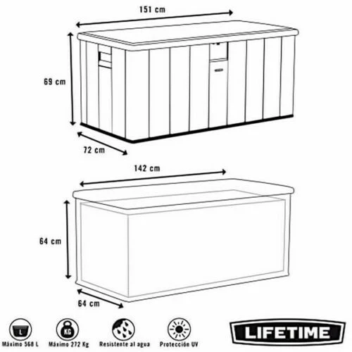 Lifetime Garden Storage Box Piston Lid 568 L - Image 3