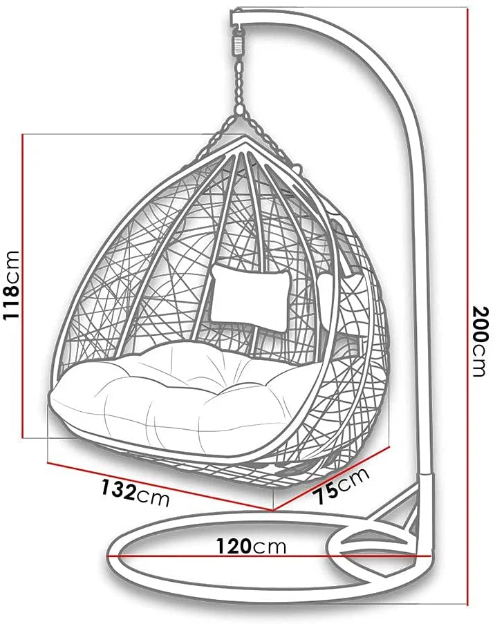 'Lovely' Double Cocoon Egg Chair - Image 7
