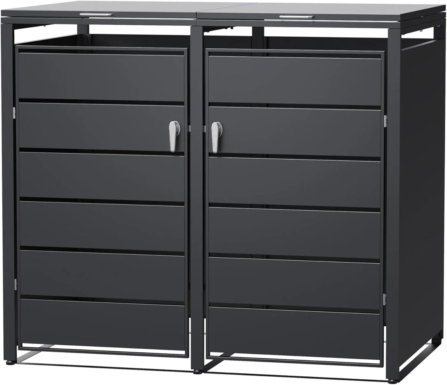 Modern Wheelie Bin Storage - Double Bin - Anthracite - Image 3