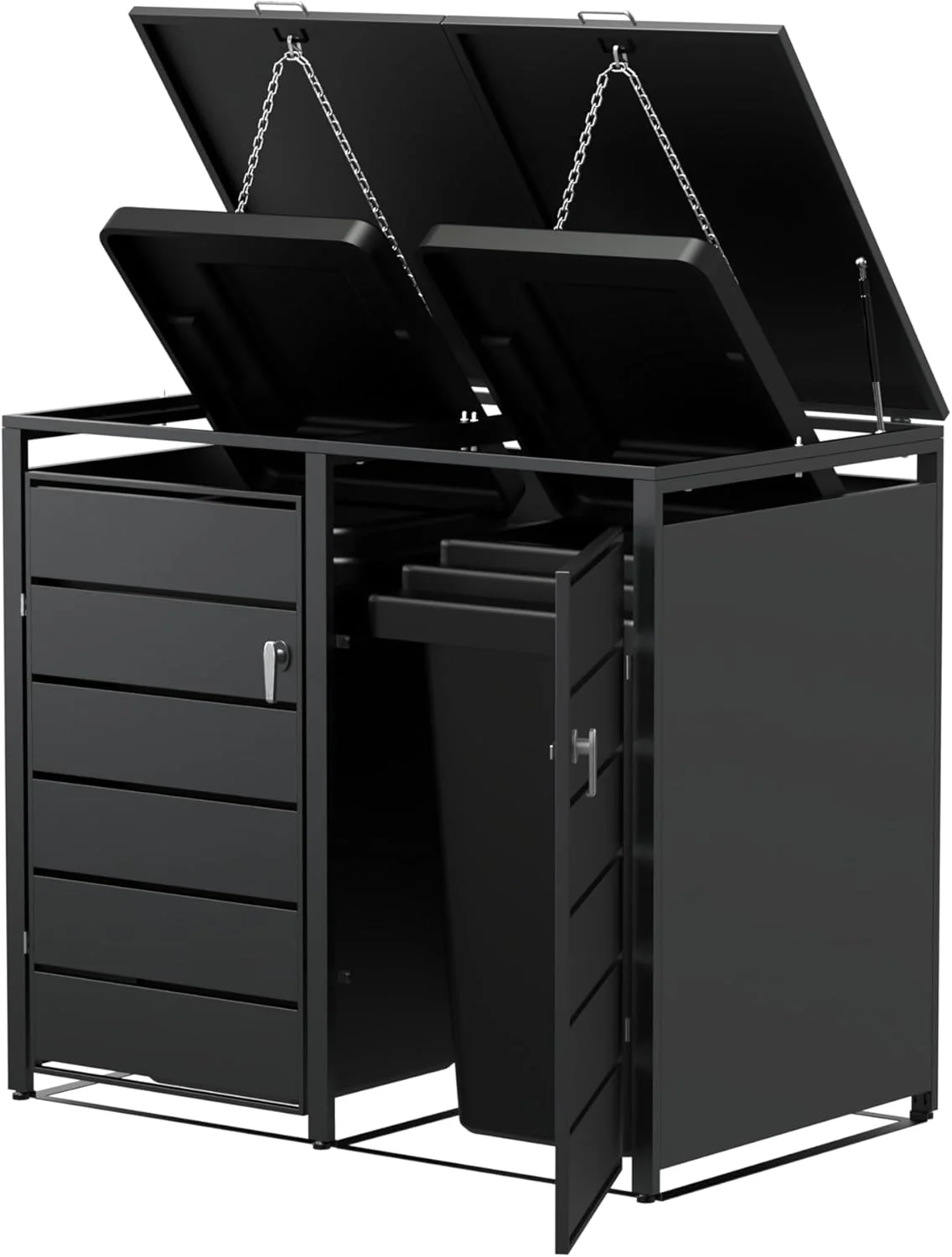 Modern Wheelie Bin Storage - Double Bin - Anthracite - Image 5