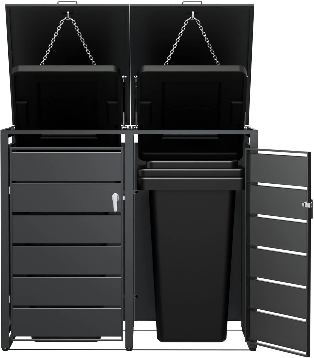 Modern Wheelie Bin Storage - Double Bin - Anthracite - Image 8