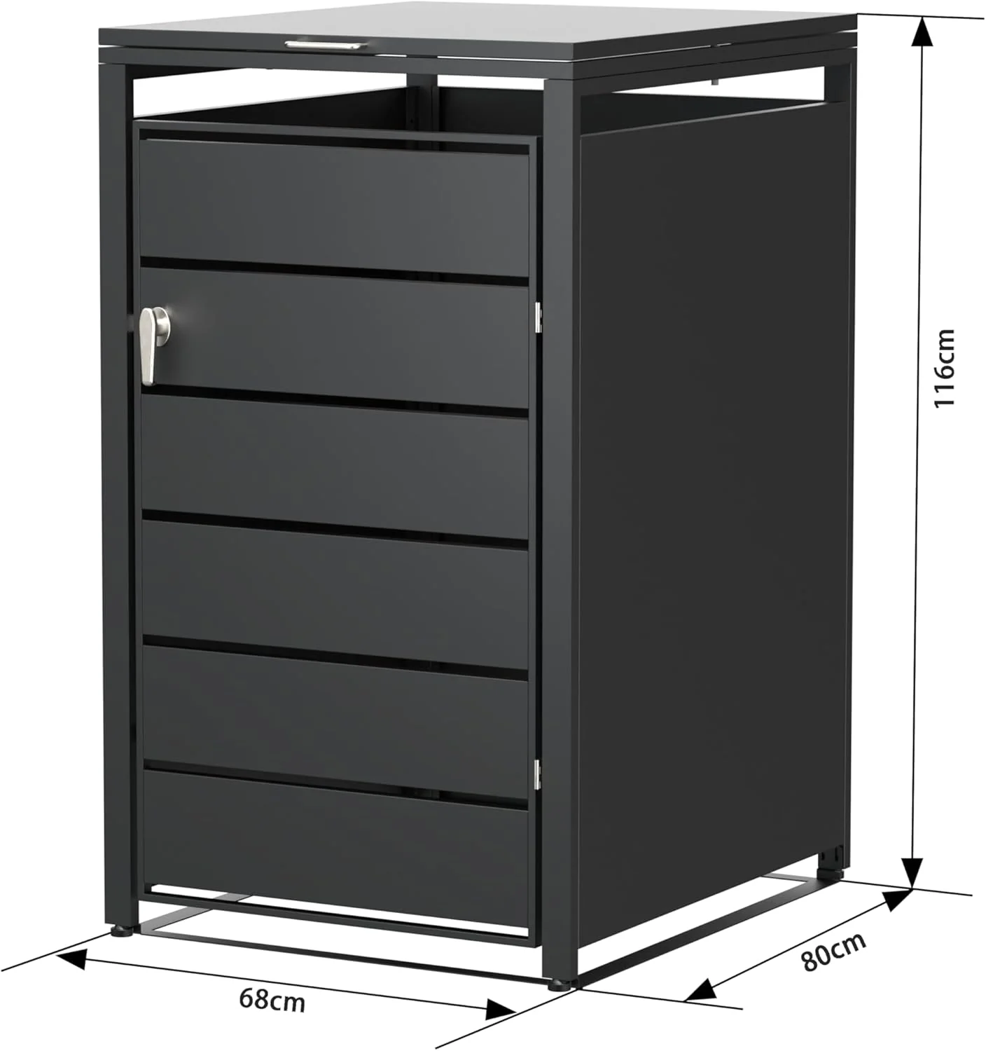 Modern Wheelie Bin Storage - Single Bin - Anthracite - Image 4