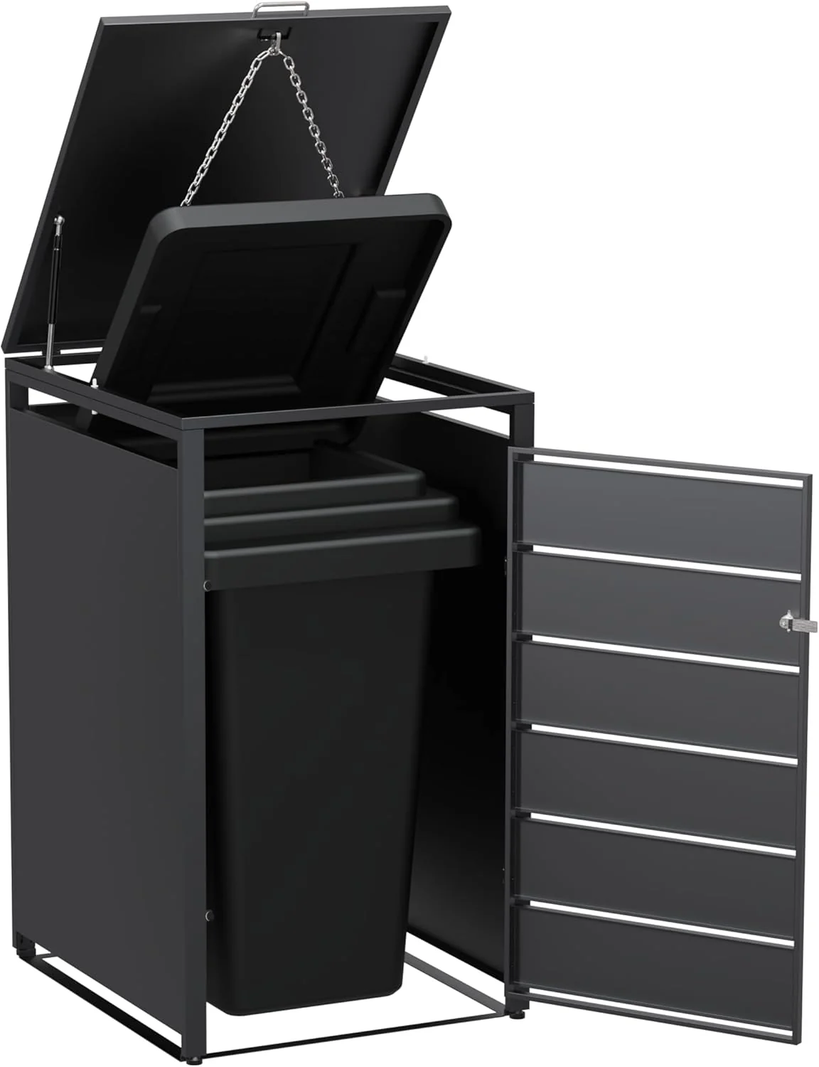 Modern Wheelie Bin Storage - Single Bin - Anthracite - Image 5