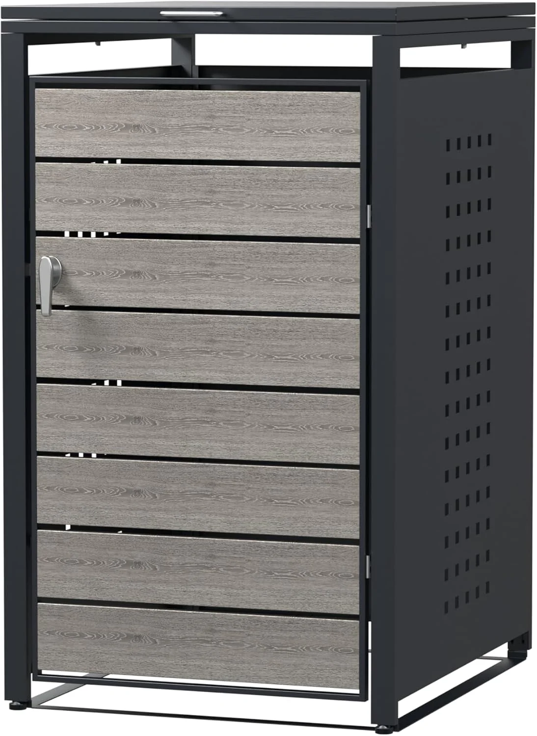 Modern Wheelie Bin Storage - Single Bin - Wood Grain - Image 3