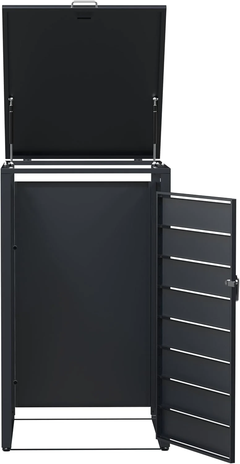 Modern Wheelie Bin Storage - Single Bin - Wood Grain - Image 8