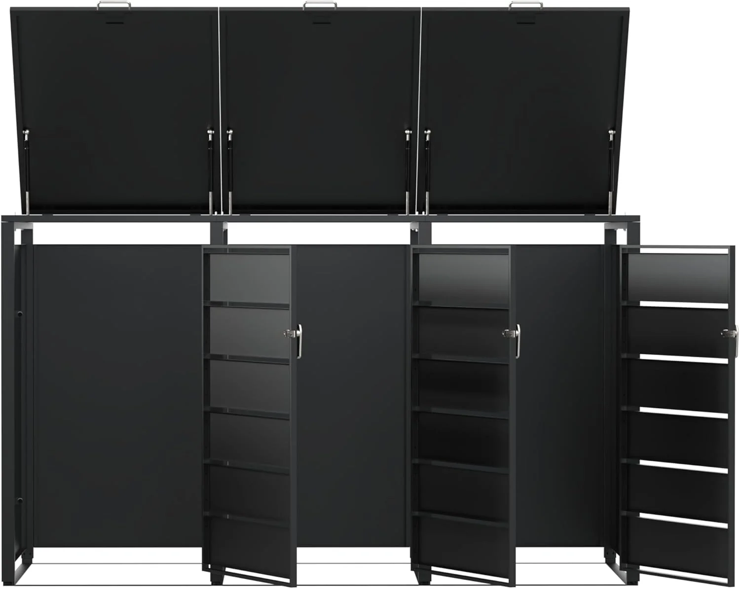 Modern Wheelie Bin Storage - Triple Bin - Anthracite - Image 9