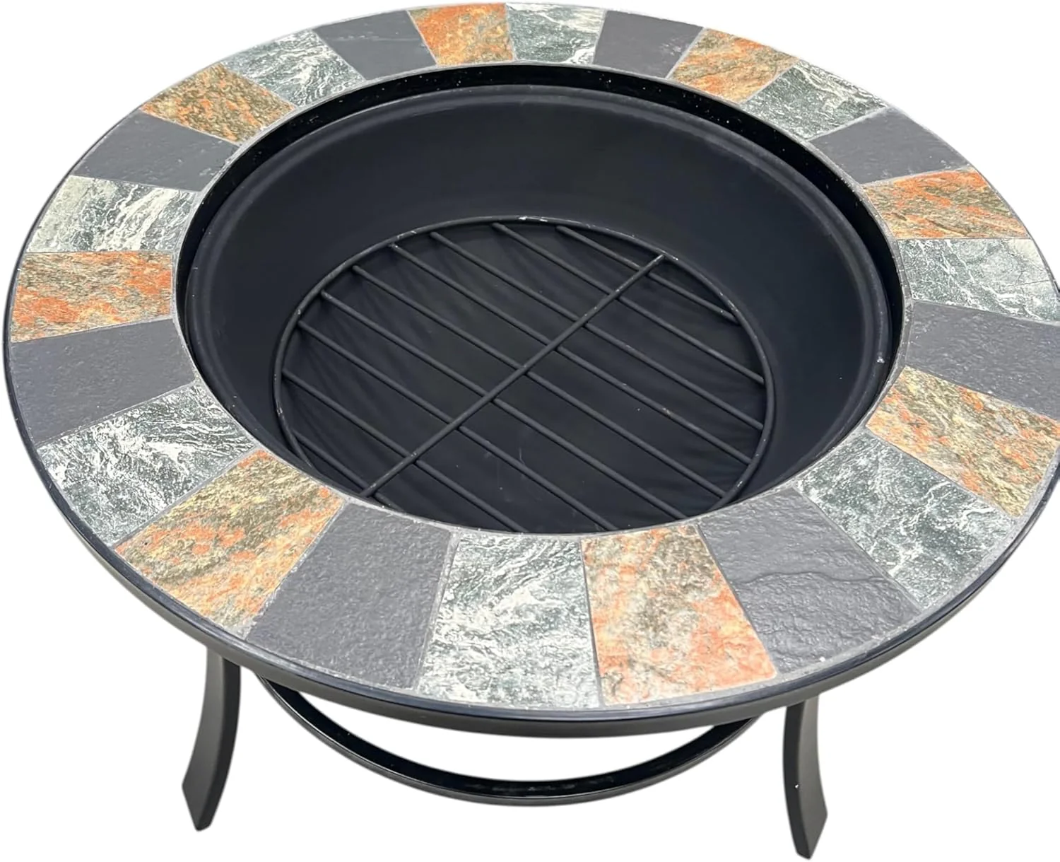 Mosaic Slate Fire Pit with Poker - Image 6
