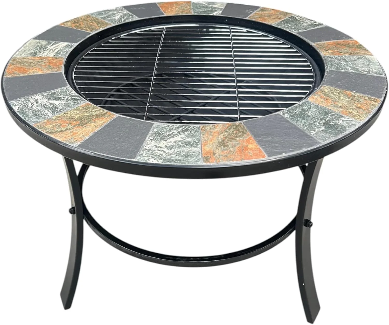 Mosaic Slate Fire Pit with Poker - Image 8