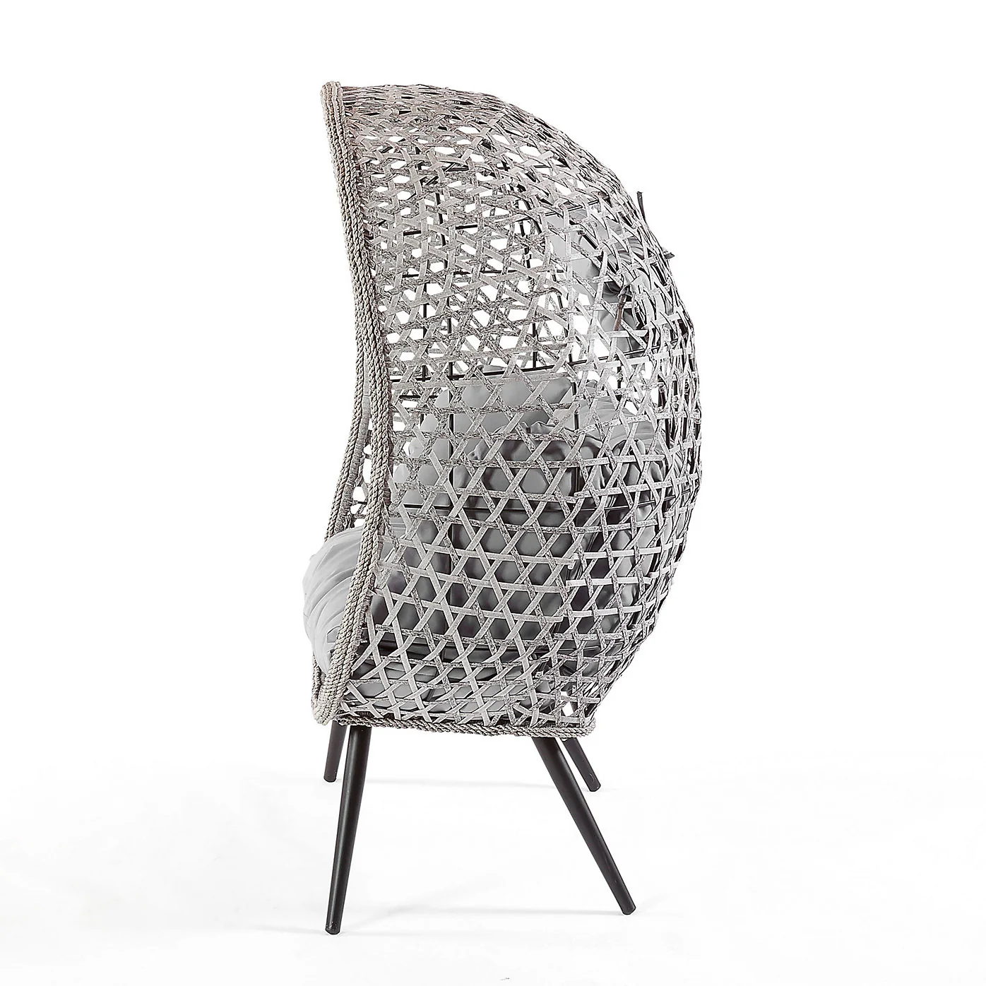 Naples Free Standing Double Egg Cocoon Chair in Grey - Image 4