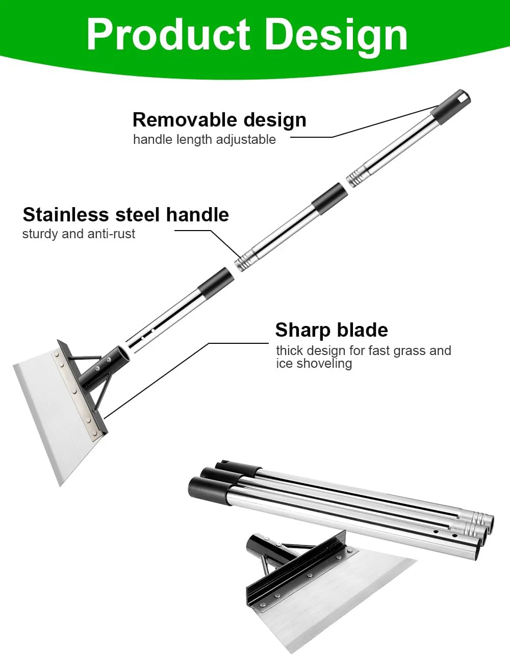 Multifunctional Garden Shovel with Handle - Image 4