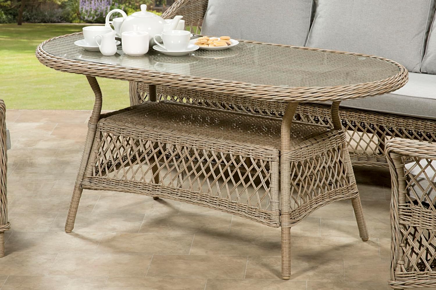 Palermo Serena 3 Seat Rattan Sofa Lounge Set - Image 4