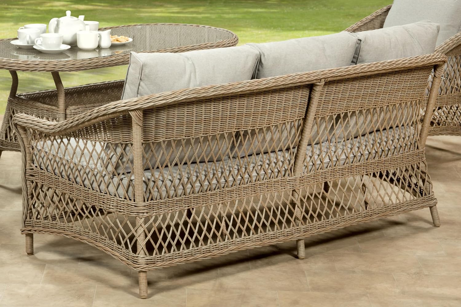 Palermo Serena 3 Seat Rattan Sofa Lounge Set - Image 5