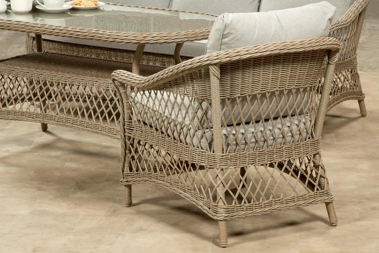 Palermo Serena 3 Seat Rattan Sofa Lounge Set - Image 6