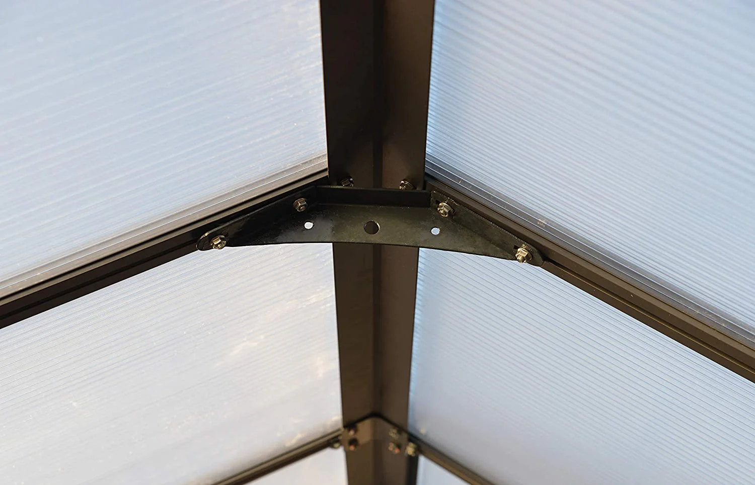 Glory 8' x 8' Greenhouse - Grey Frame & Multiwall Polycarbonate Panels - Image 11